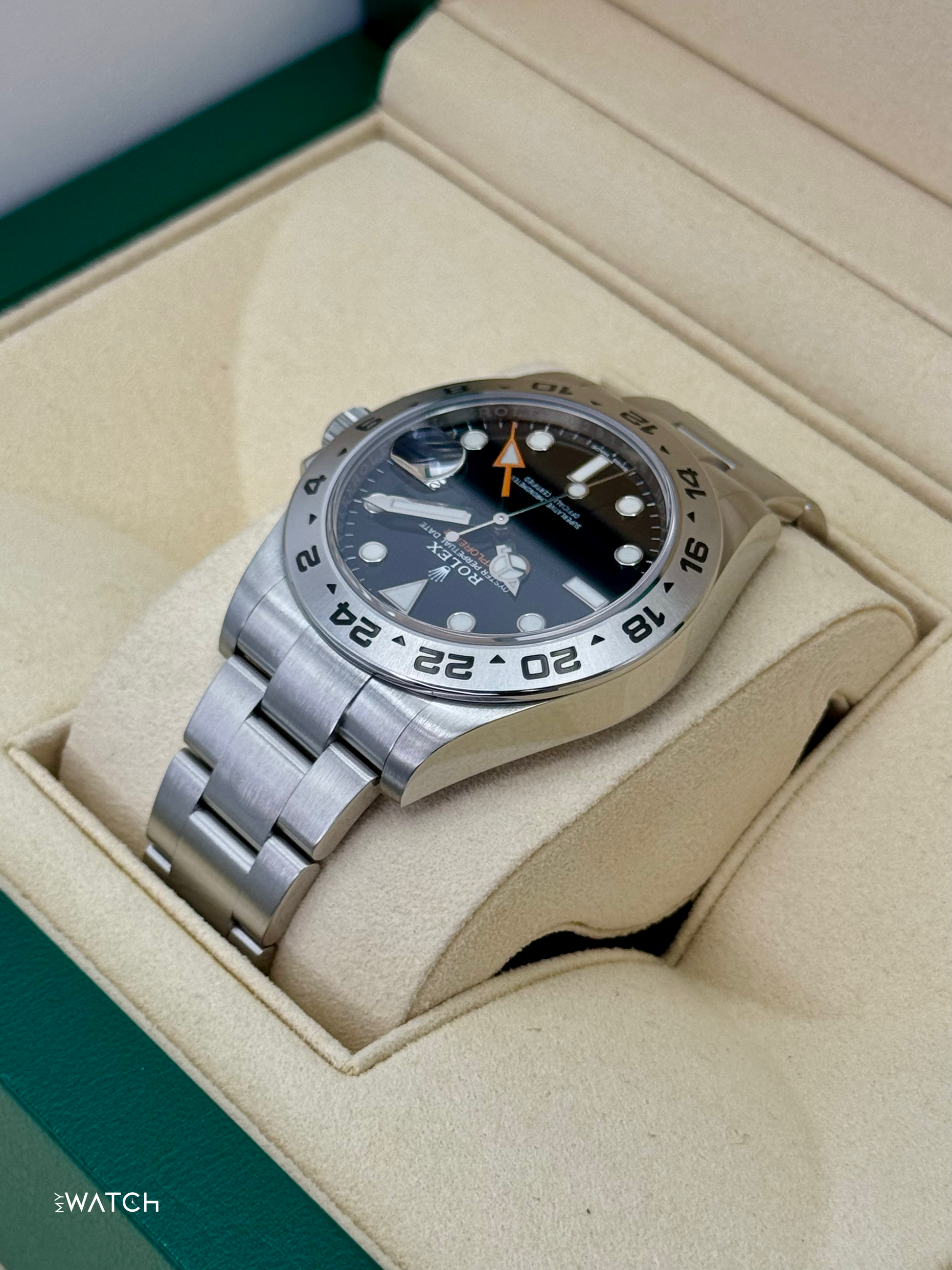 2019 Rolex Explorer II 42mm 216570 Stainless Steel Black Dial - MyWatchLLC