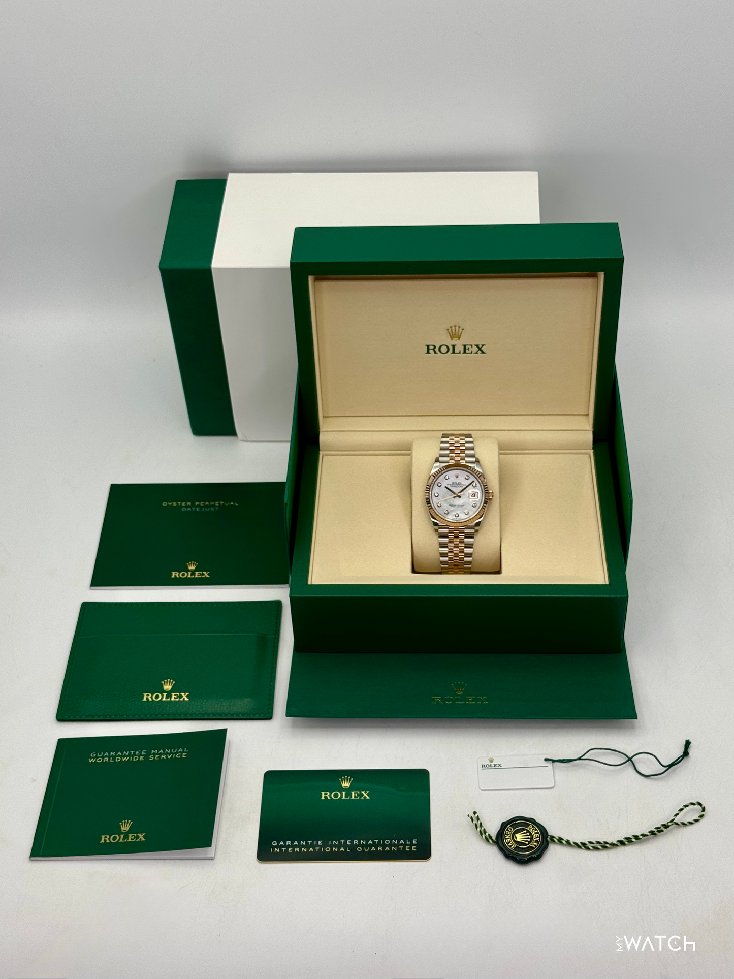 NEW 2026 Rolex Datejust 36mm 126231 Two-Tone MOP Diamond Dial (STICKERED) - MyWatchLLC