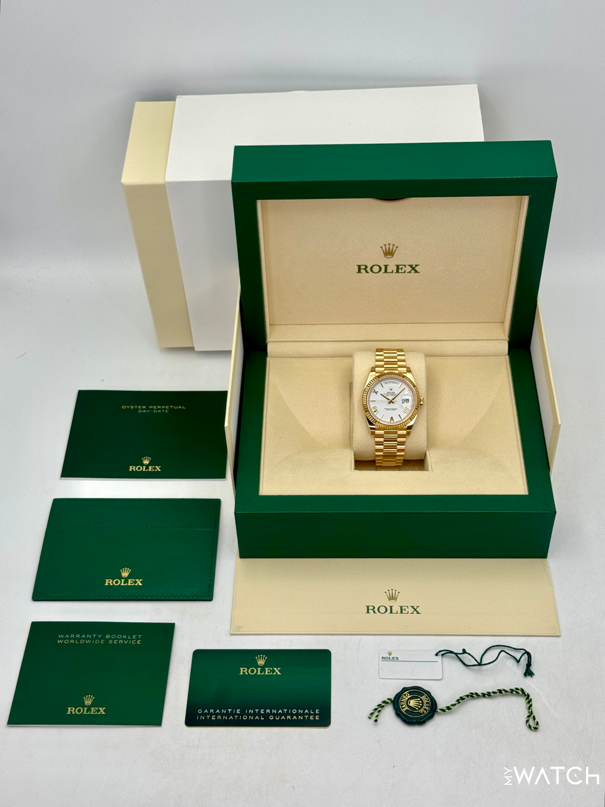NEW 2025 Rolex Day-Date 40mm 228238 Presidential White Dial - MyWatchLLC