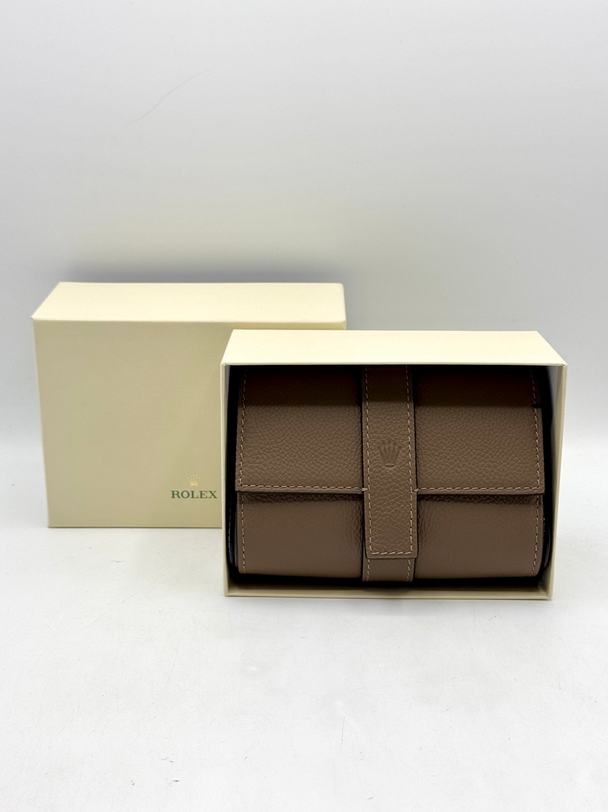 Rolex Leather Two Watch Roll Travel Case - MyWatchLLC