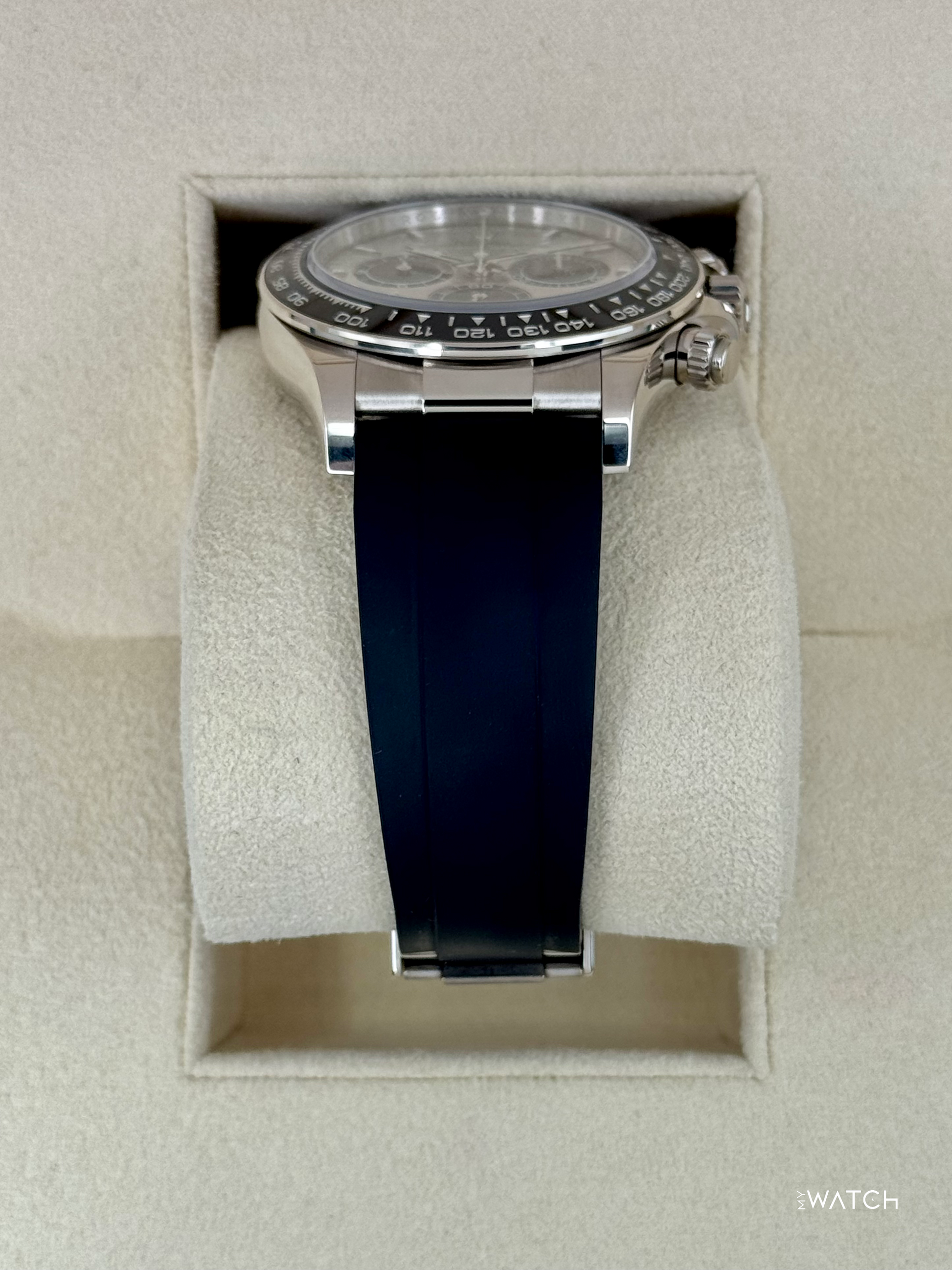 2025 Rolex Daytona 40mm 126519LN White Gold Oysterflex Silver Ghost Dial - MyWatchLLC