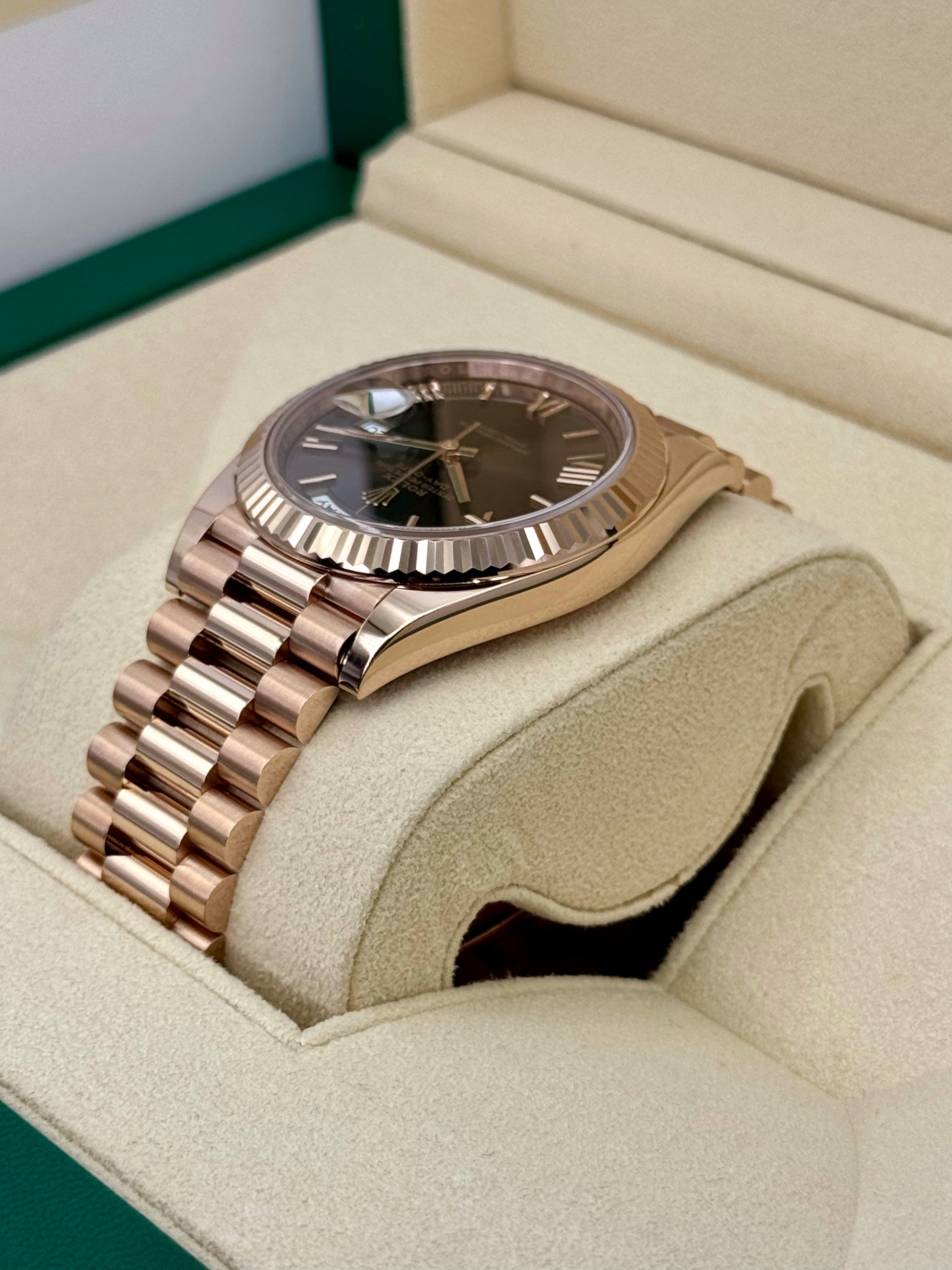 2024 Rolex Day-Date 40mm 228235 Rose Gold Chocolate Dial - MyWatchLLC