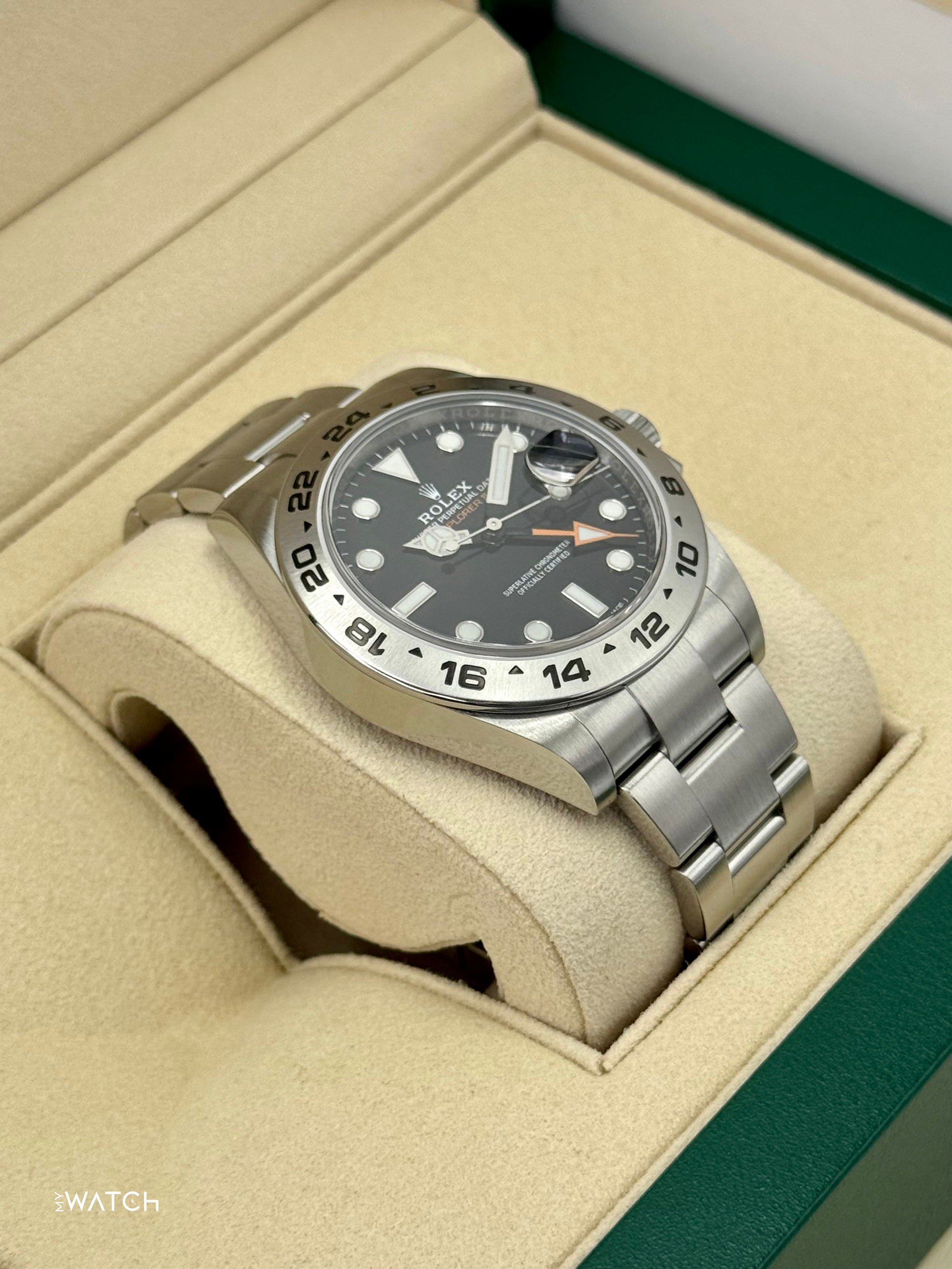 2019 Rolex Explorer II 42mm 216570 Stainless Steel Black Dial - MyWatchLLC