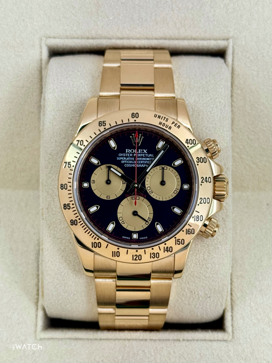 2015 Rolex Daytona "Paul Newman" 40mm 116528 Yellow Gold Black Dial - MyWatchLLC