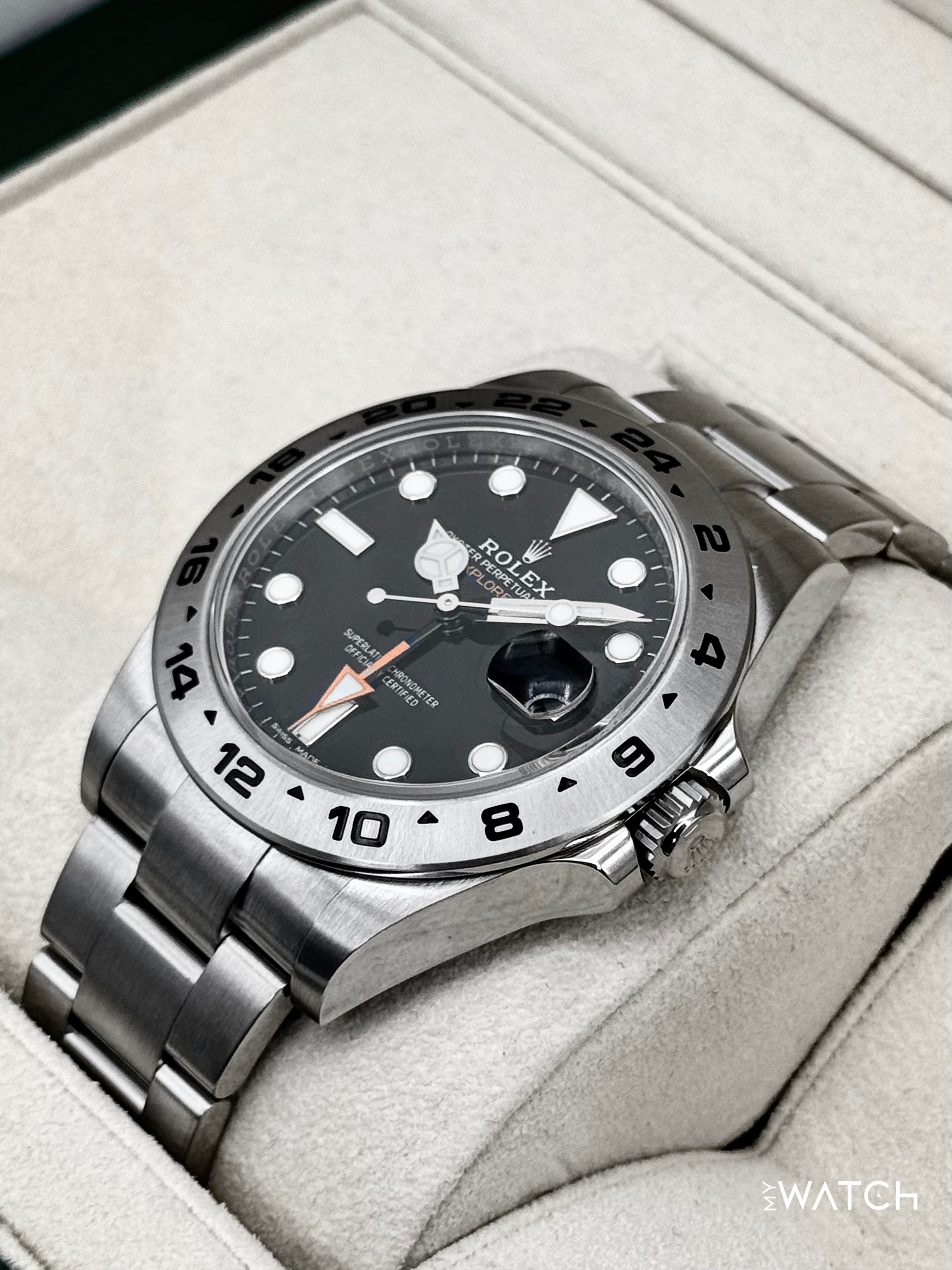 2018 Rolex Explorer II 42mm 216570 Stainless Steel Black Dial - MyWatchLLC