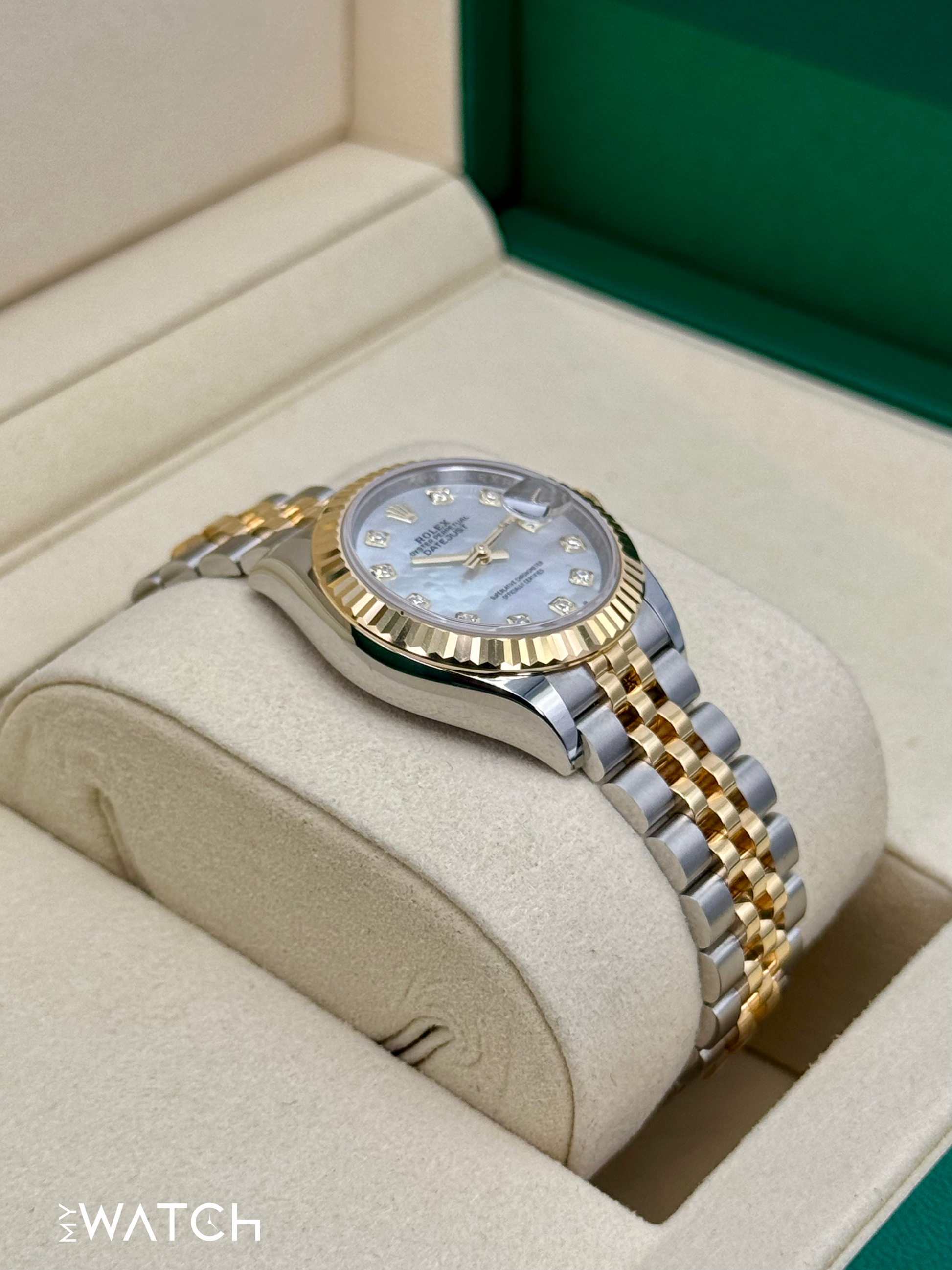 NEW 2025 Rolex Lady Datejust 28mm 279173 Jubilee MOP Diamond Dial - MyWatchLLC