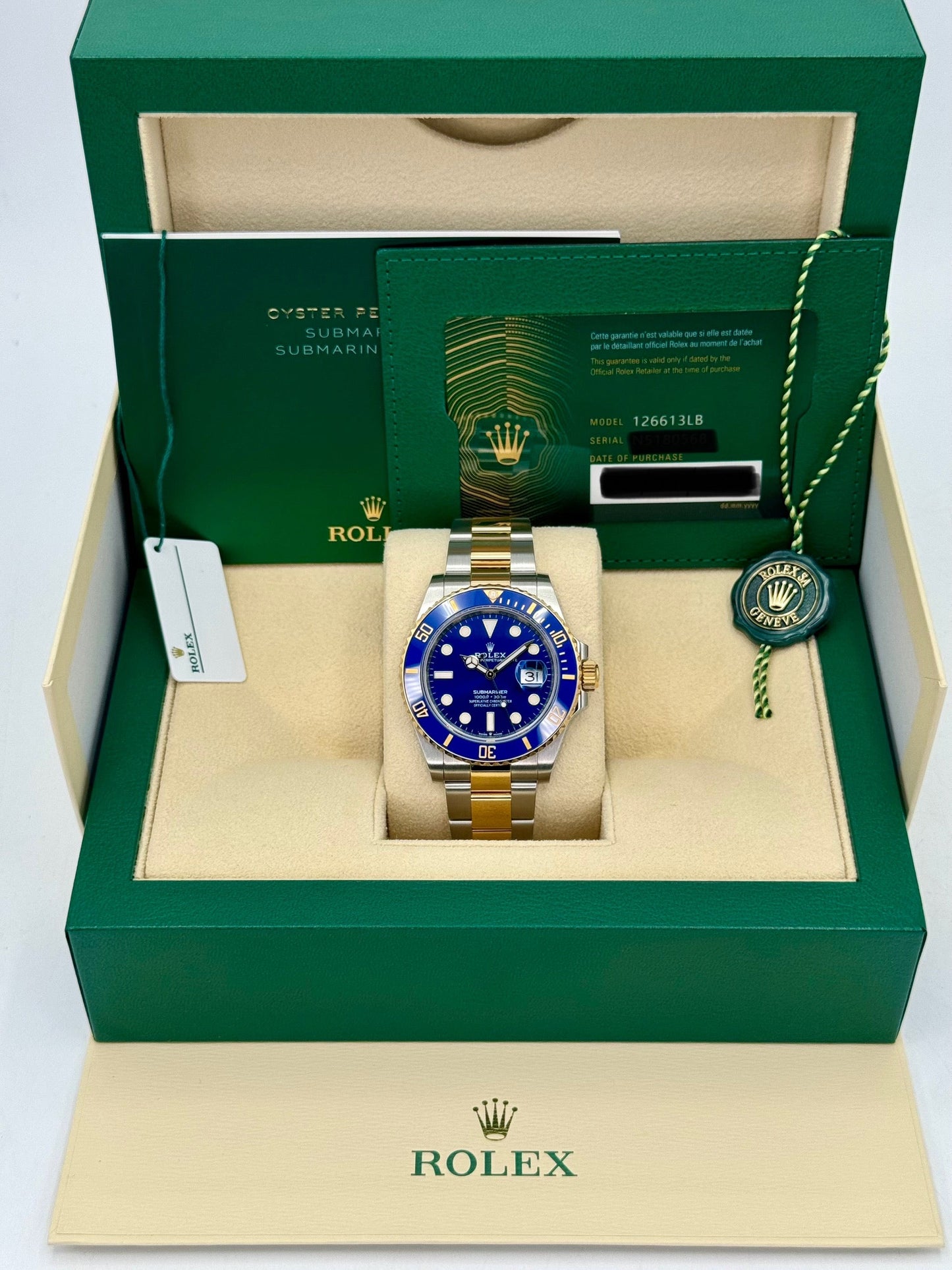 2024 Rolex Submariner "Bluesy" 41mm 126613LB Two-Tone Blue Dial