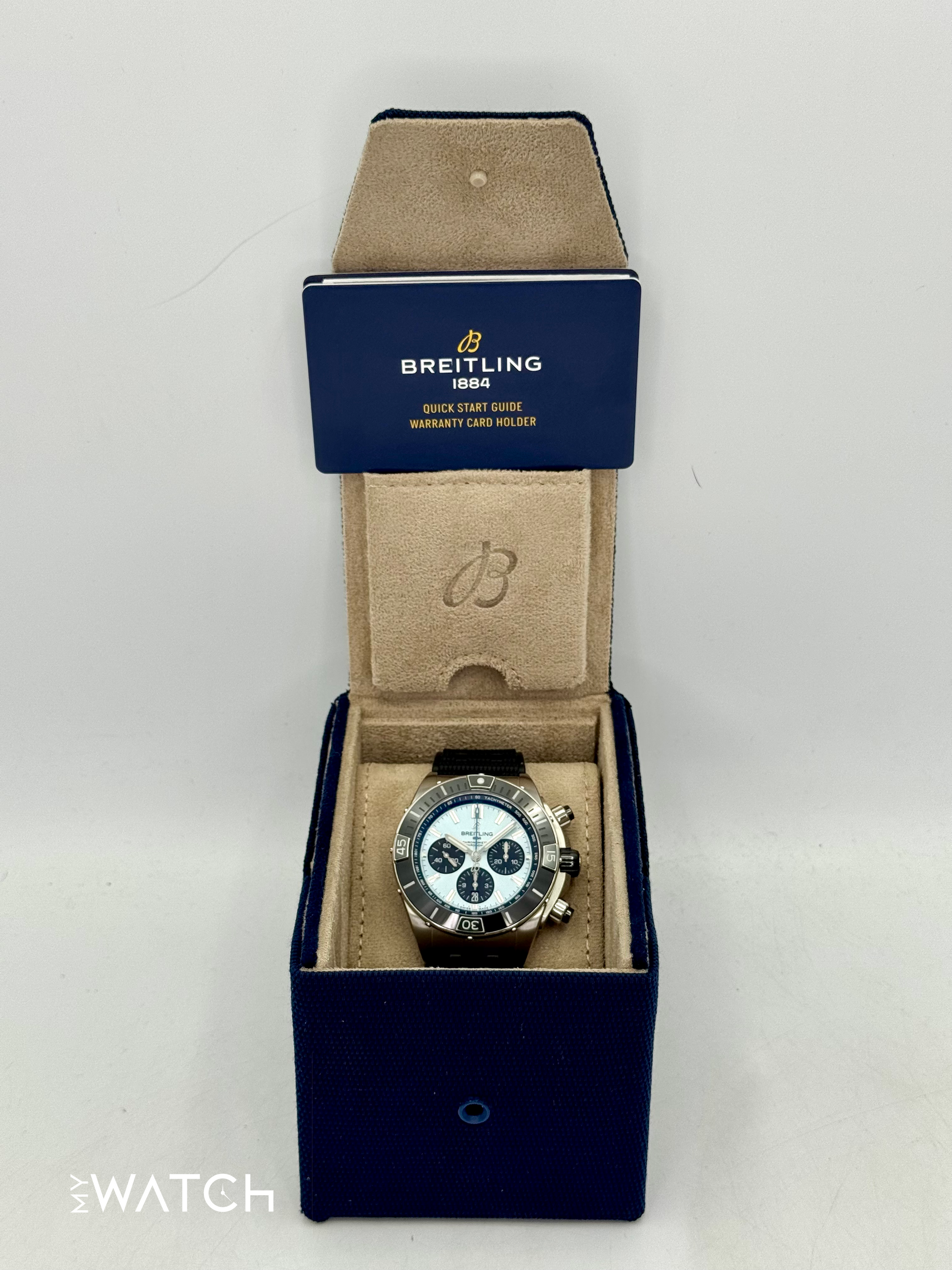 2024 Breitling Super Chronomat B01 44 PB01362 Stainless Steel Blue Dial - MyWatchLLC