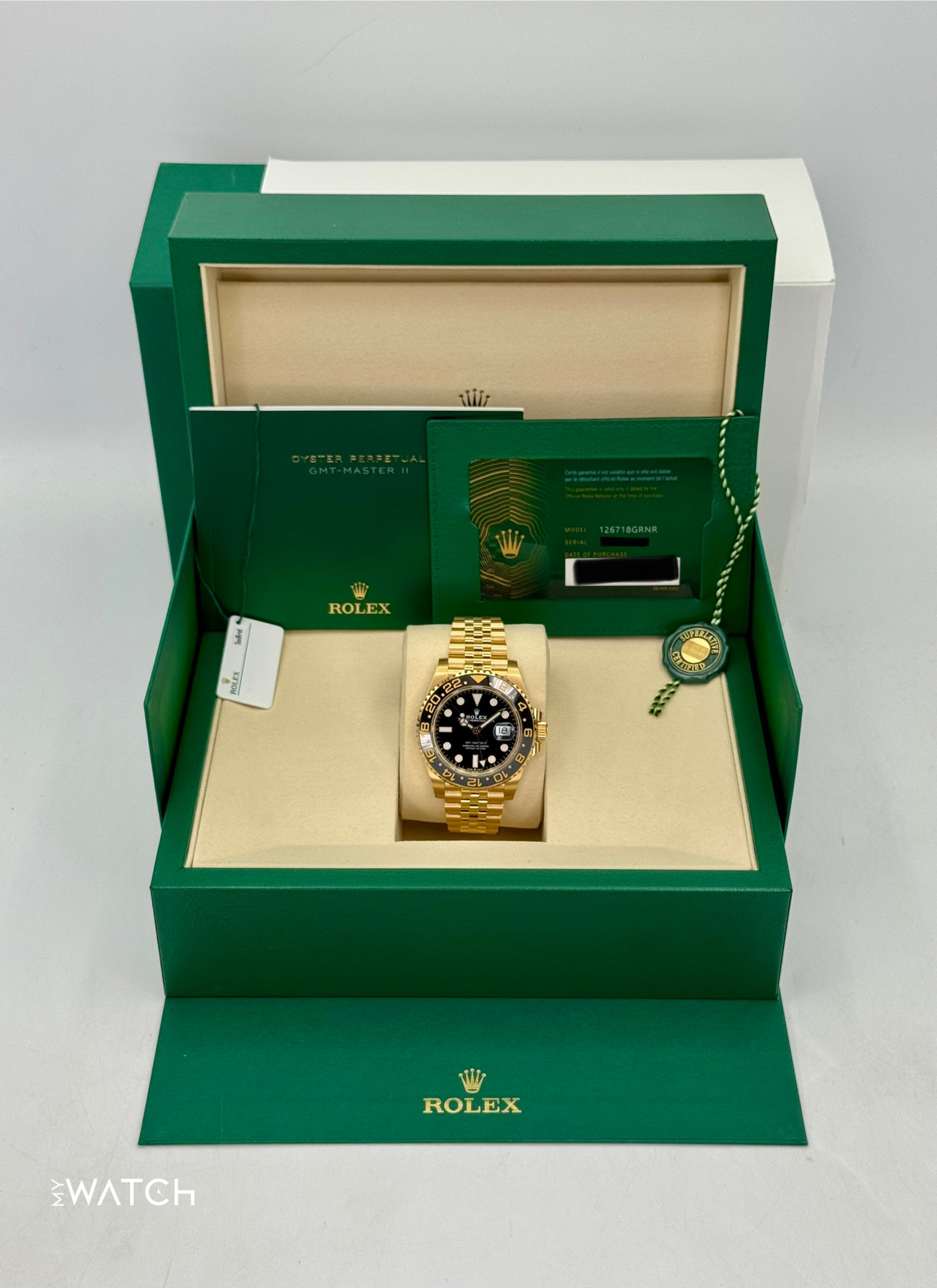 NEW 2025 Rolex GMT-Master II 40mm 126718GRNR Jubilee Black Dial - MyWatchLLC