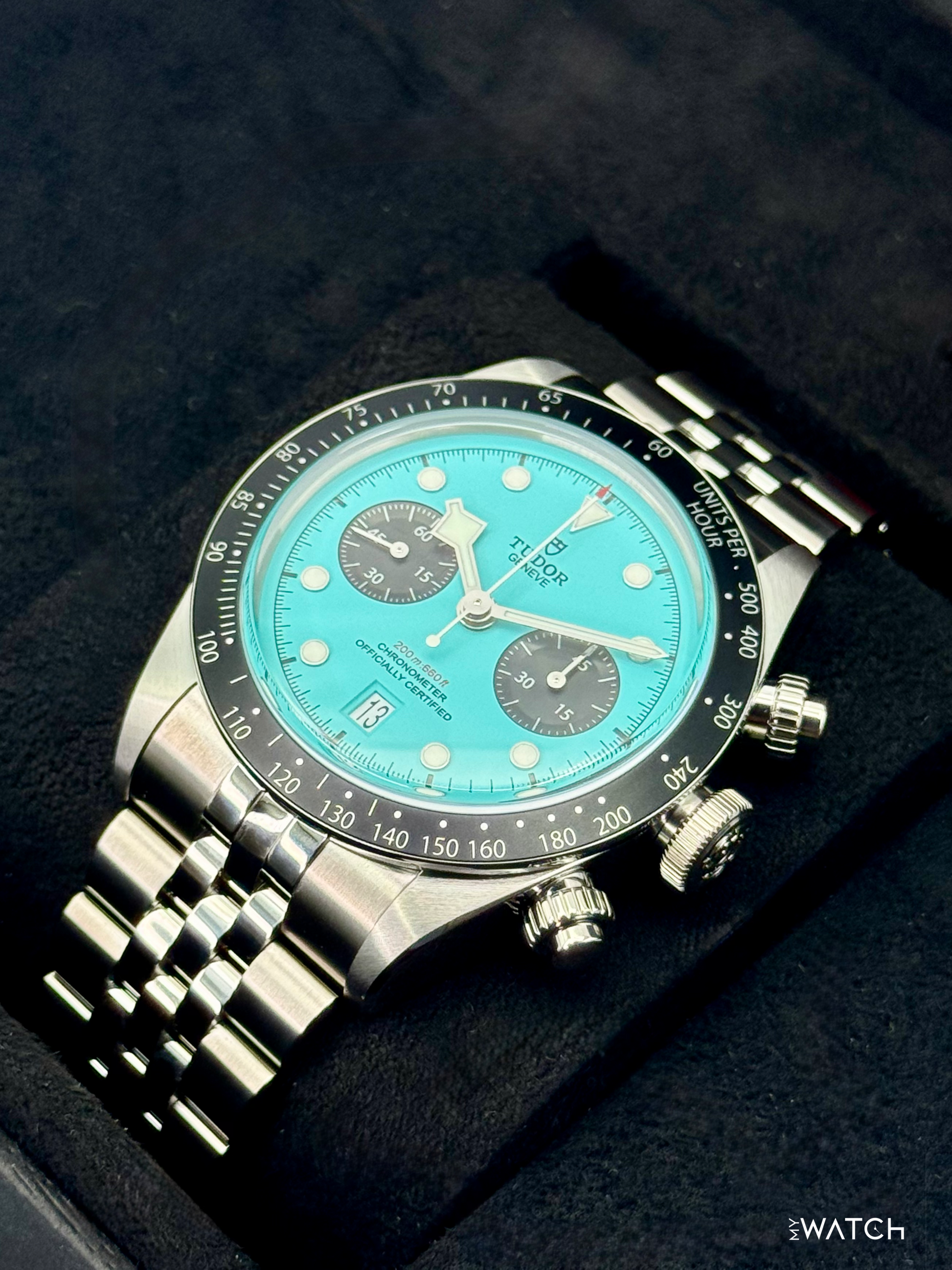 NEW 2026 Tudor Black Bay Chrono 41mm 79360N Flamingo Blue Dial - MyWatchLLC