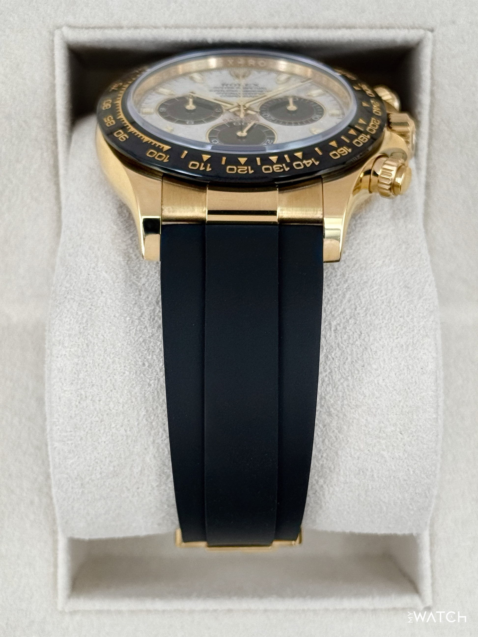 2022 Rolex Daytona 40mm 116518LN Oysterflex Yellow Gold Meteorite Dial - MyWatchLLC