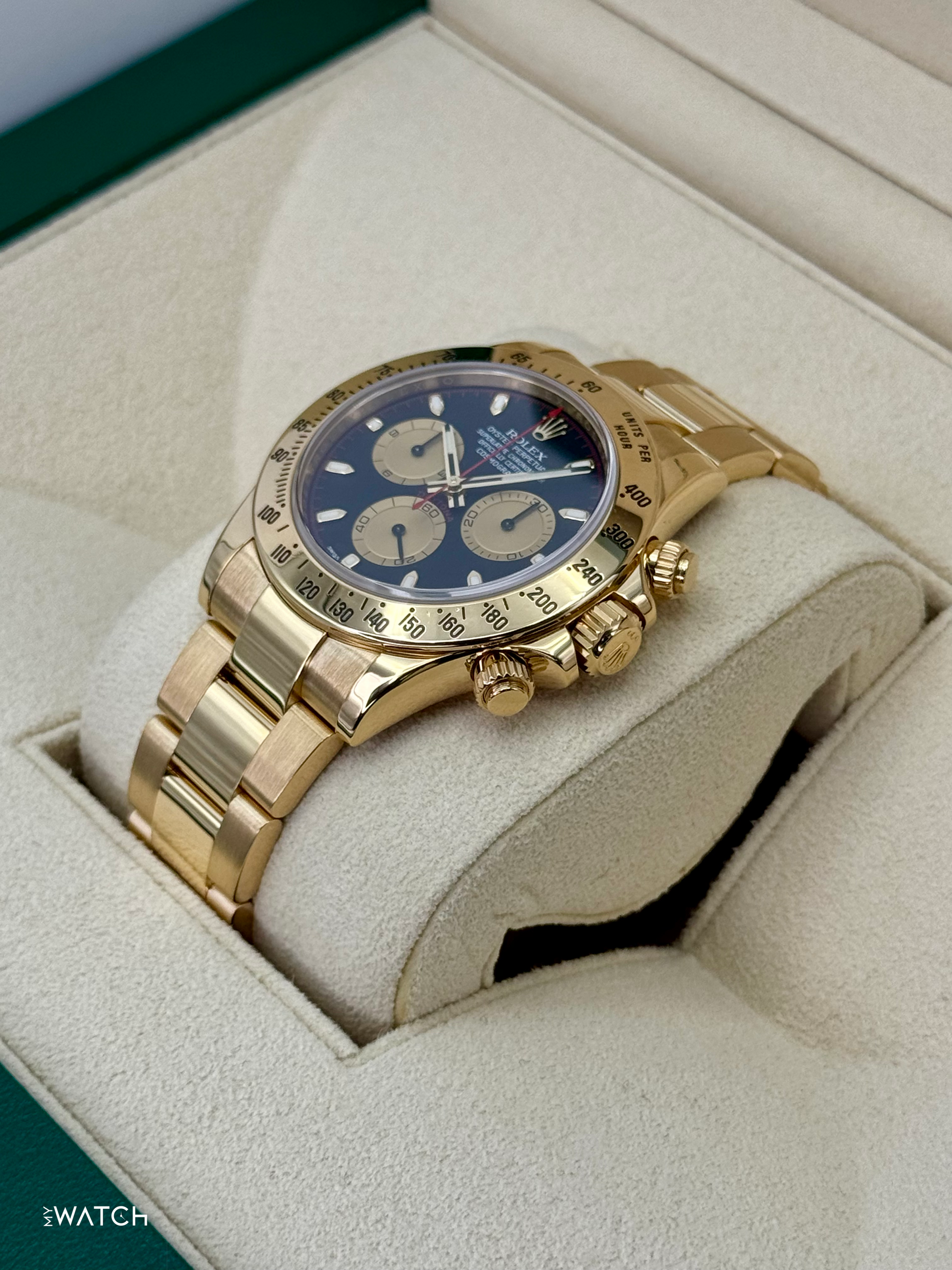 2015 Rolex Daytona "Paul Newman" 40mm 116528 Yellow Gold Black Dial - MyWatchLLC