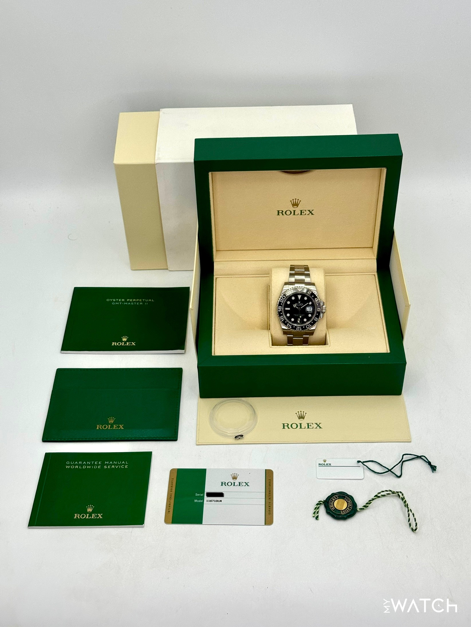 NEW OLD STOCK 2019 Rolex GMT-Master II 40mm 116710LN Stainless Steel Black Dial (STICKERED) - MyWatchLLC