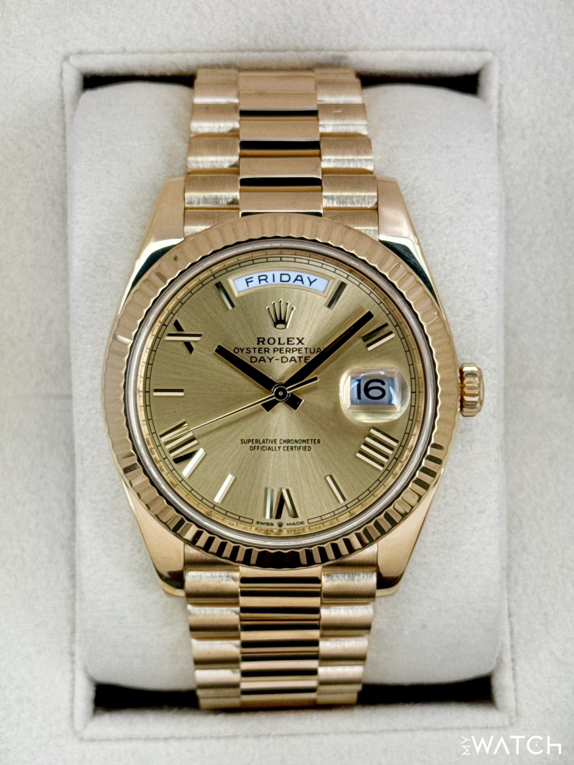 2022 Rolex Day-Date 40mm 228238 Presidential Champagne Dial - MyWatchLLC