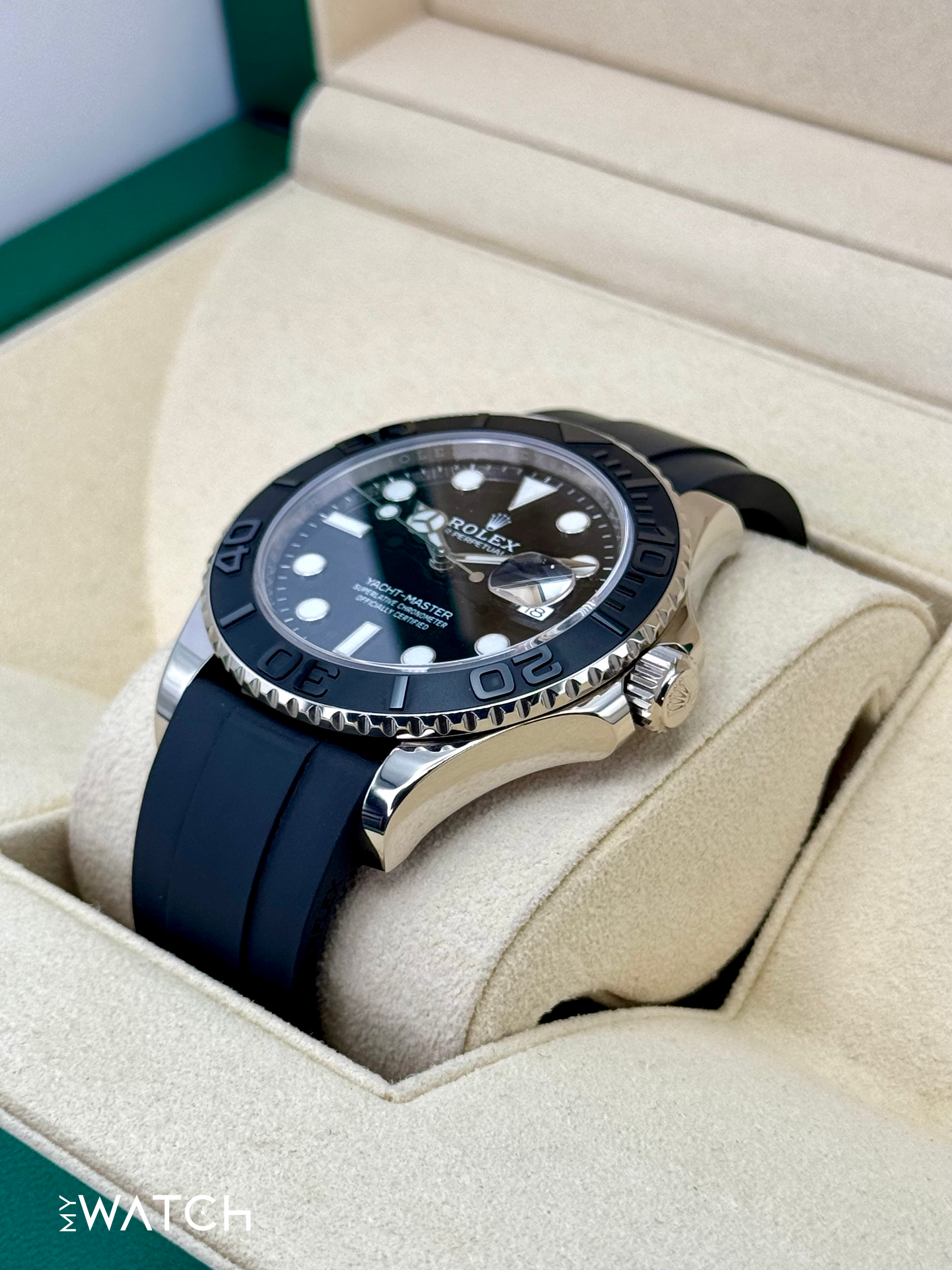 2020 Rolex Yacht-Master 42mm 226659 White Gold Oysterflex Black Dial - MyWatchLLC