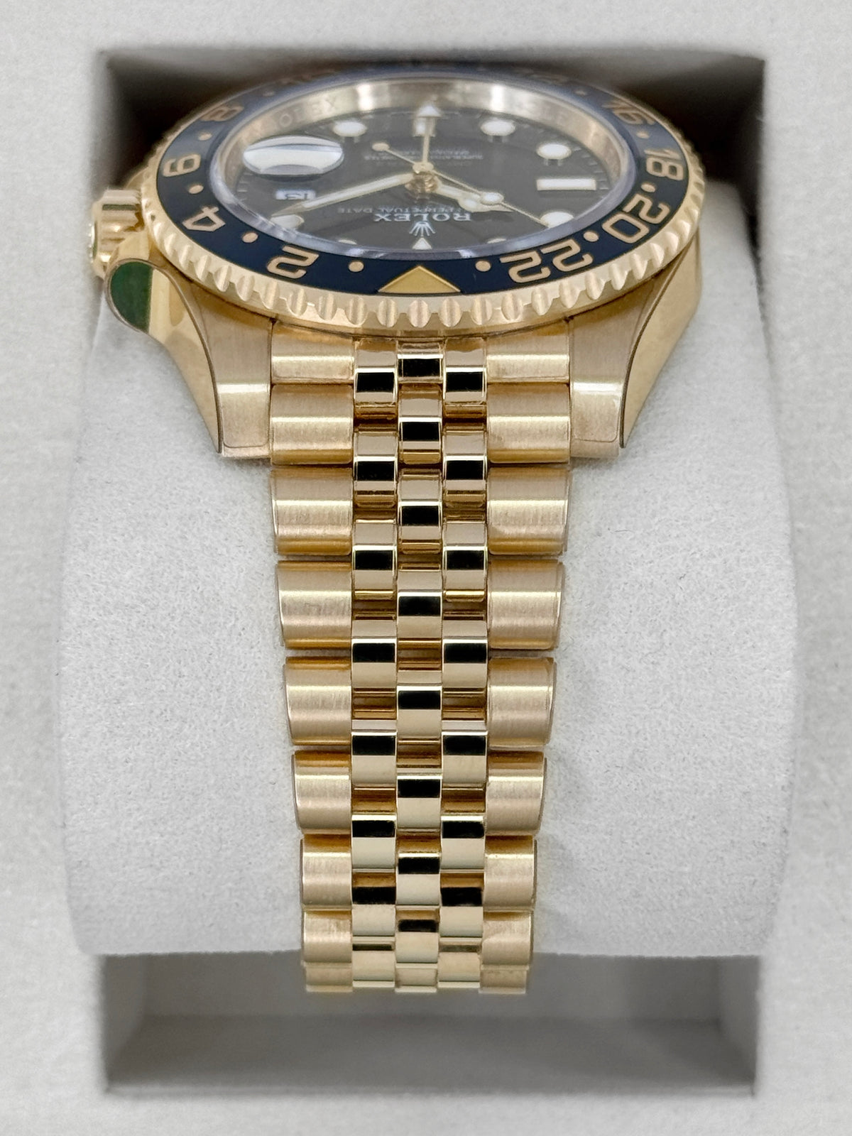 2025 Rolex GMT-Master II 40mm 126718GRNR Yellow Gold Jubilee Black Dial - MyWatchLLC