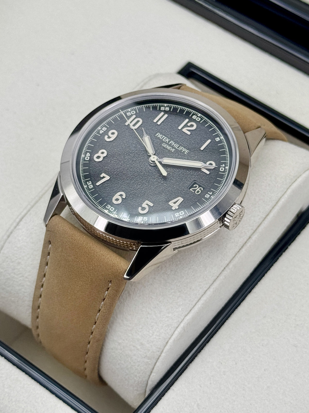 NEW 2026 Patek Philippe Calatrava 40mm 5226G White Gold Gray Dial - MyWatchLLC