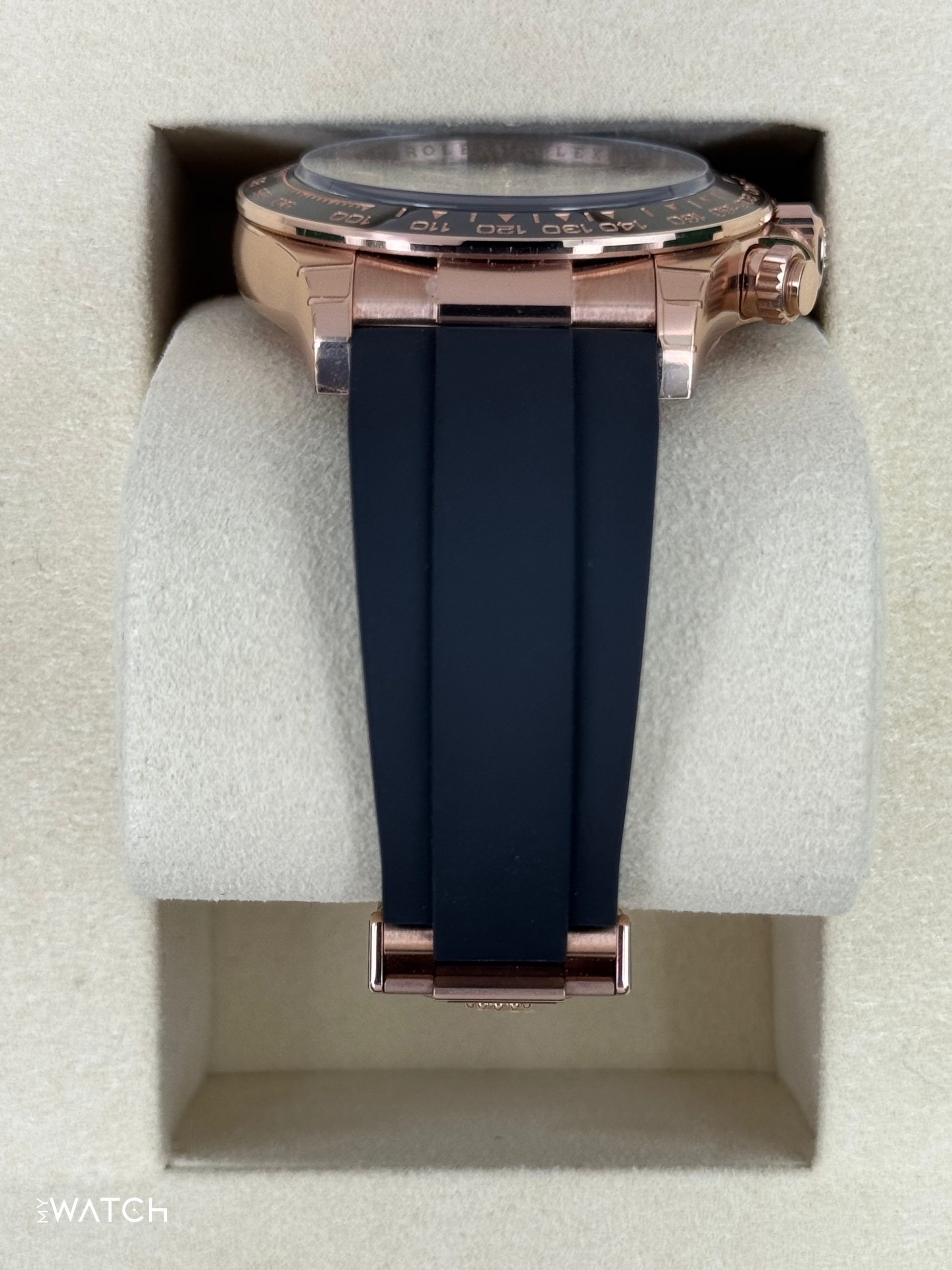 NEW 2025 Rolex Daytona 40mm 126515LN Rose Gold Oysterflex Black Dial (STICKERED) - MyWatchLLC