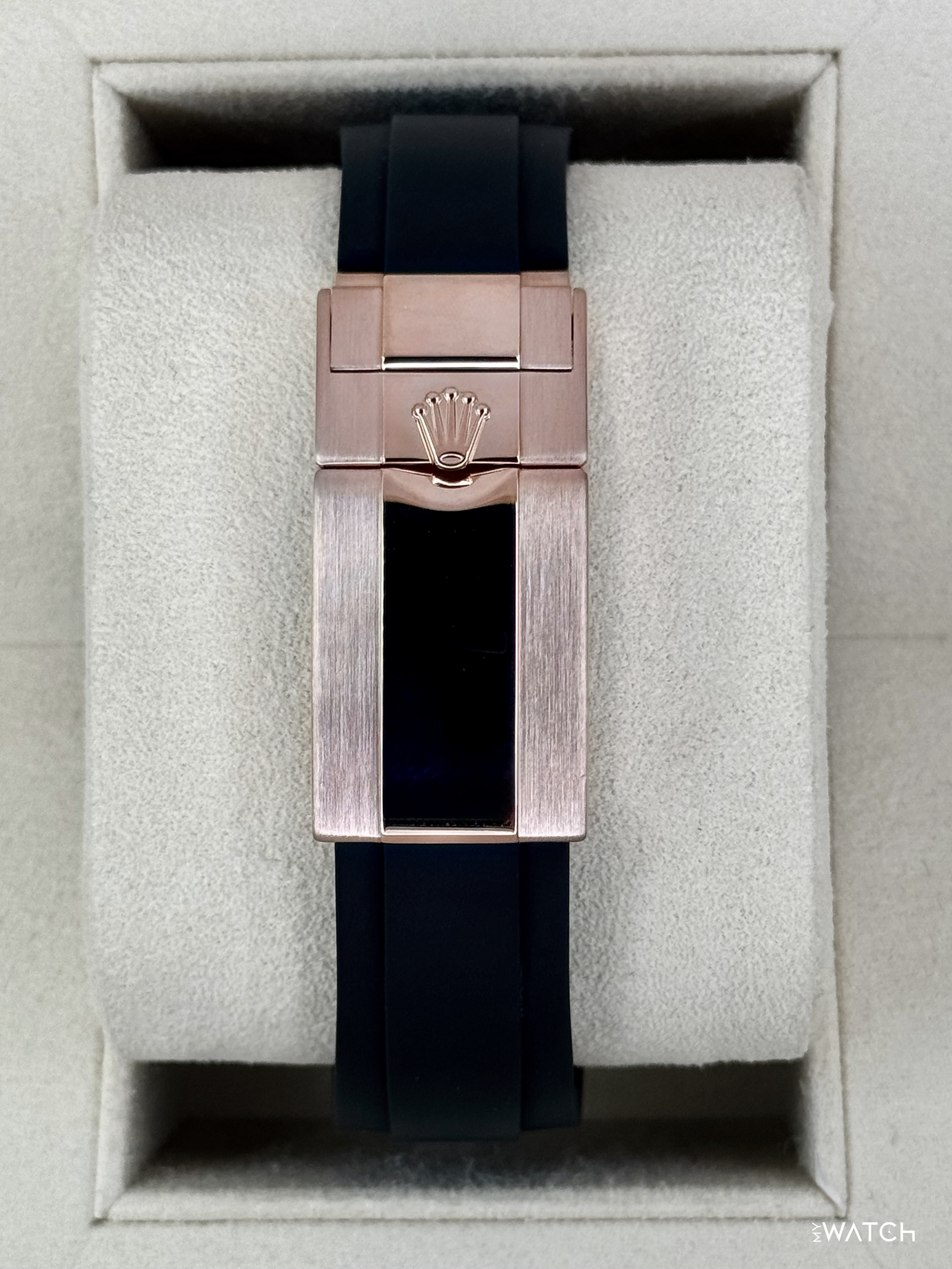 2019 Rolex Yacht-Master 40mm 116655 Rose Gold Oysterflex Black Dial - MyWatchLLC