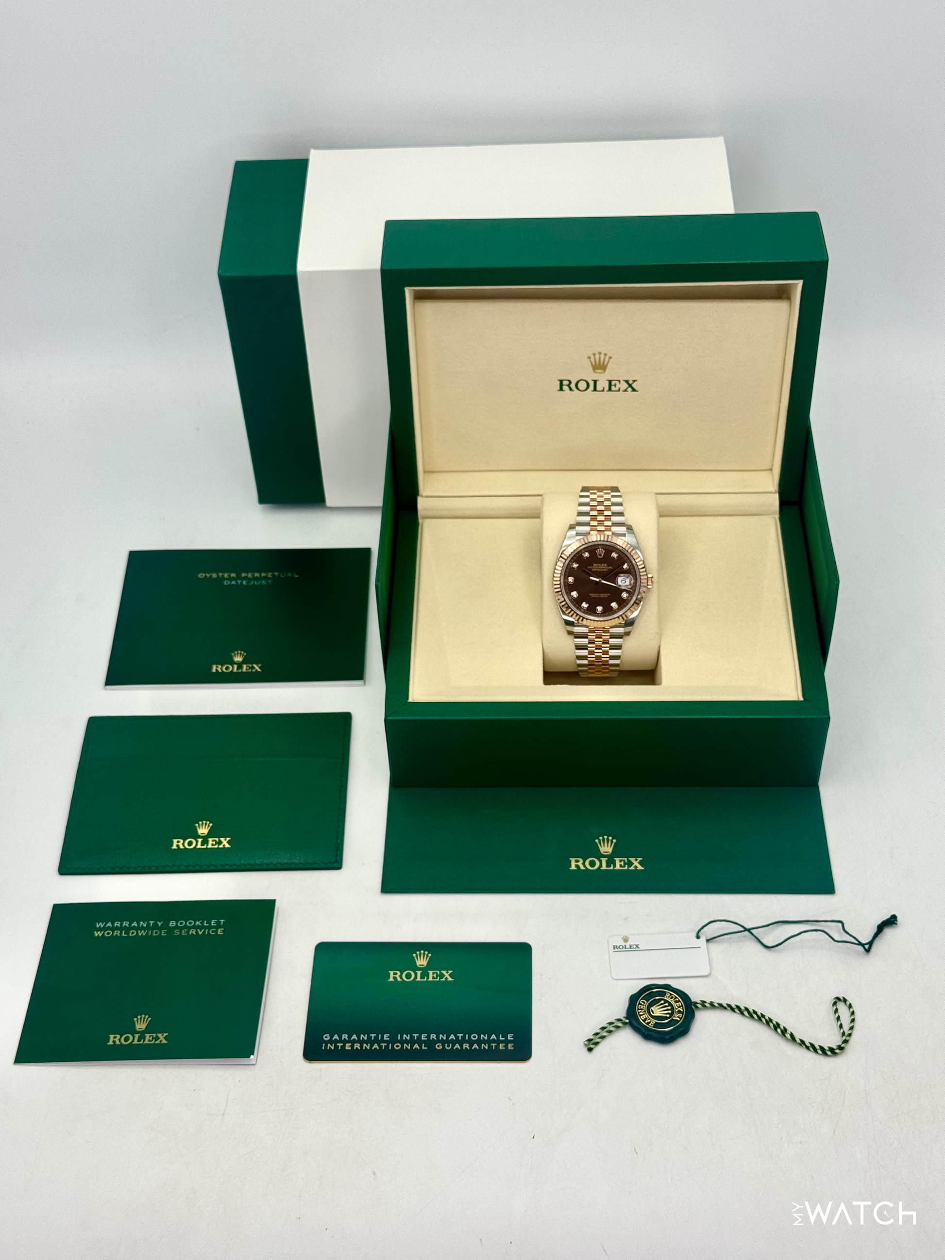 NEW 2025 Rolex Datejust 41mm 126331 Two-Tone Chocolate Diamond Dial (STICKERED) - MyWatchLLC