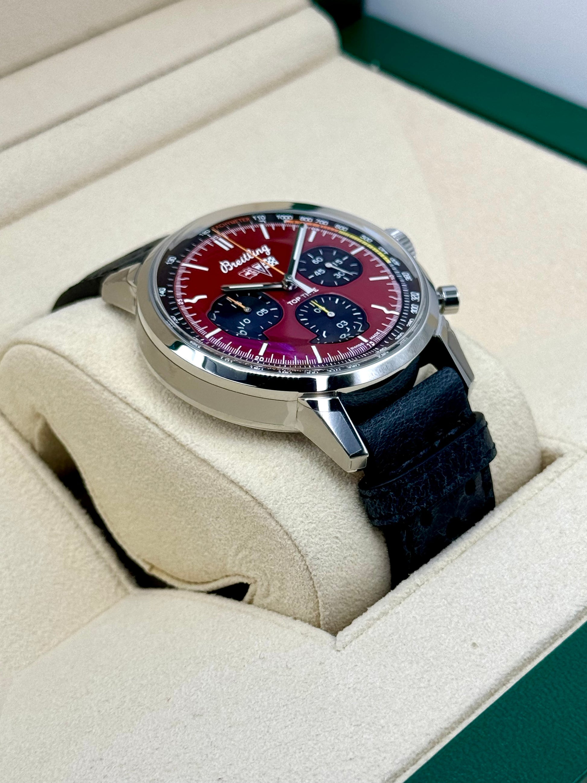 New 2024 Breitling Top Time Chronograph 42mm A25310 Steel Red Dial - MyWatchLLC