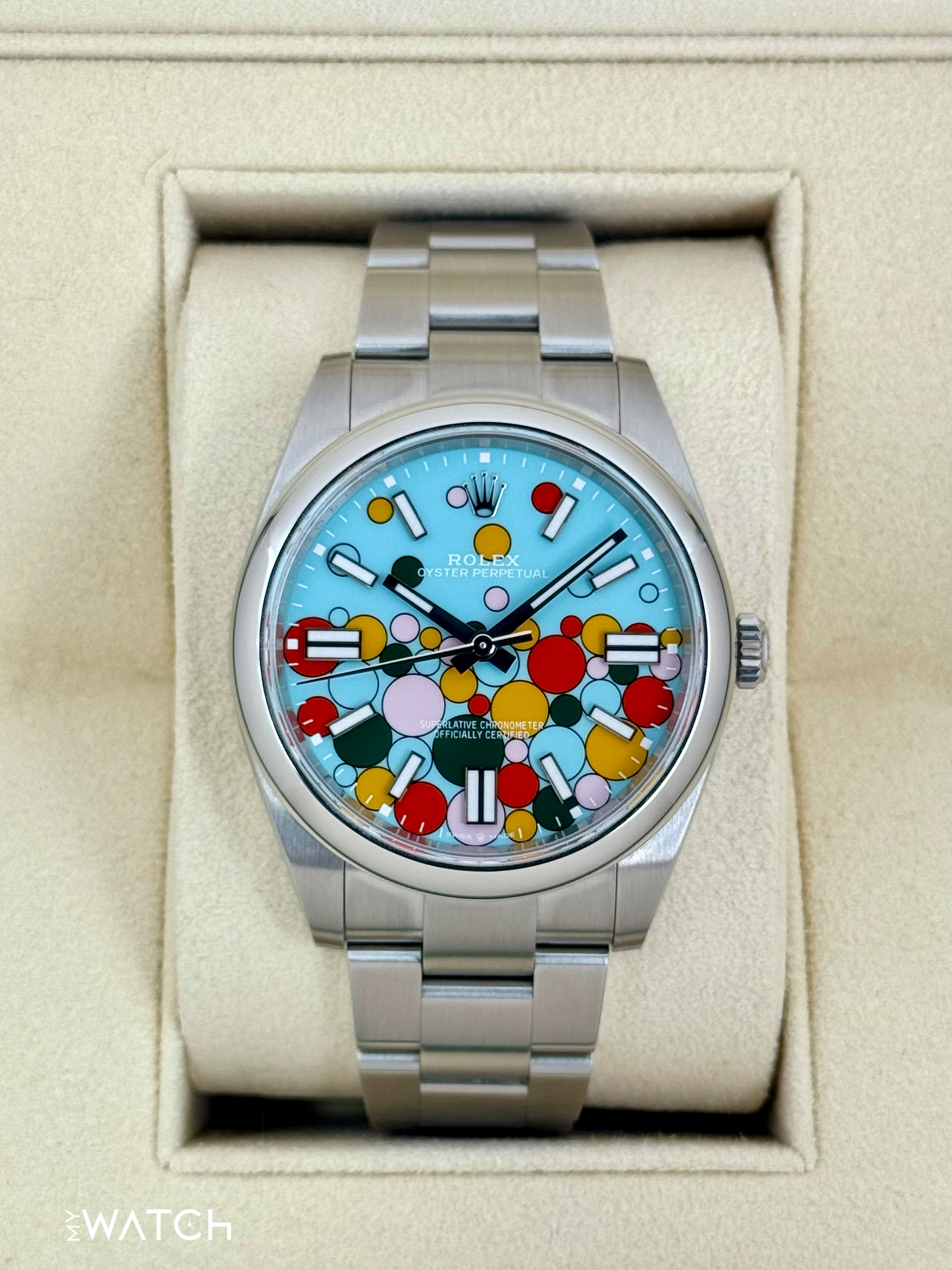 2024 Rolex Oyster Perpetual 41mm 124300 Celebration Dial - MyWatchLLC