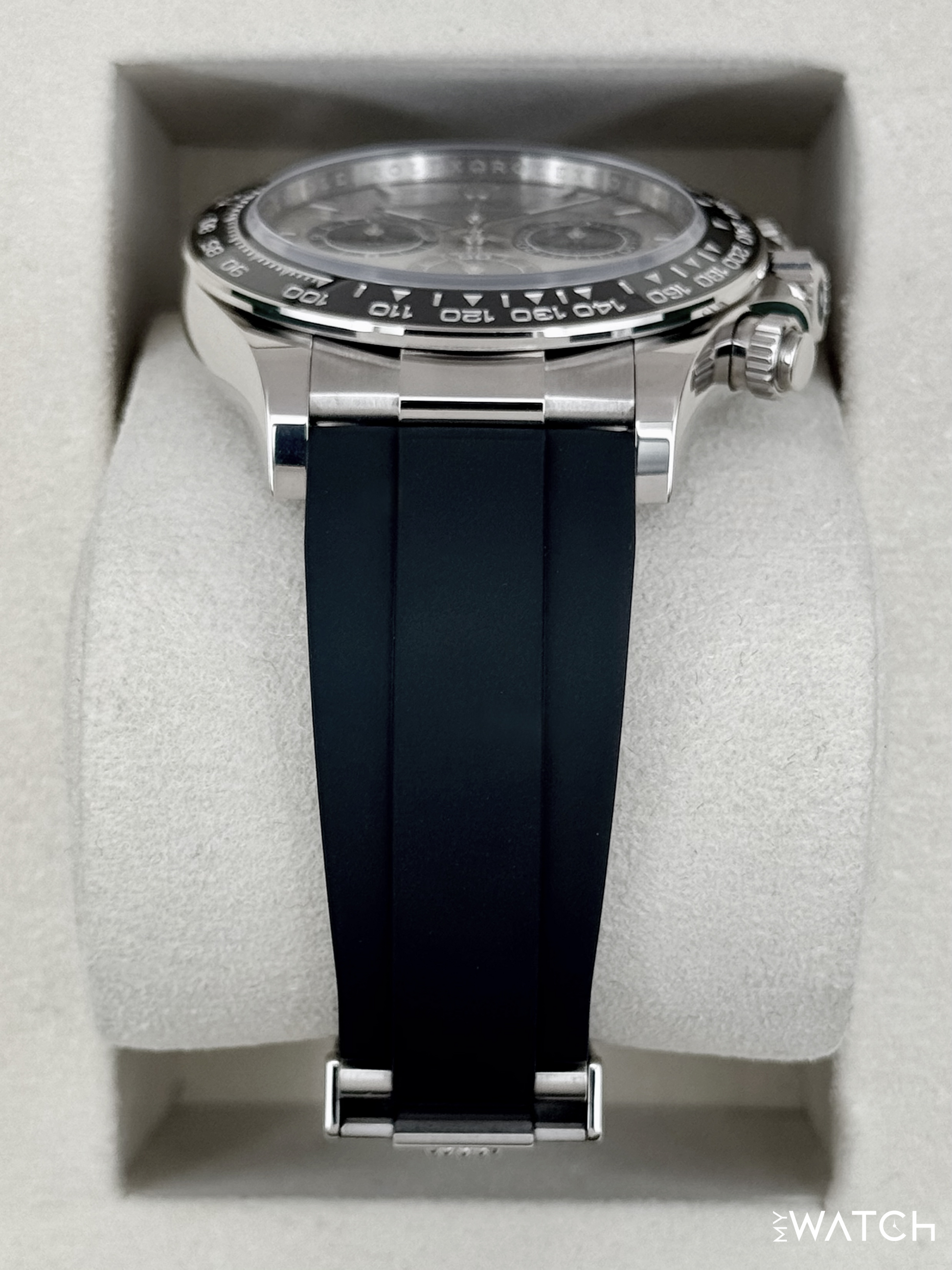 2025 Rolex Daytona 40mm 126519LN White Gold Oysterflex Silver Ghost Dial - MyWatchLLC