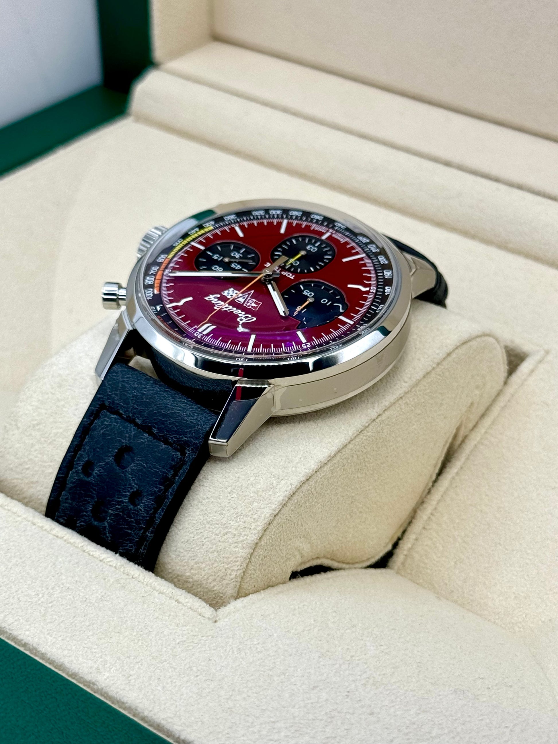 New 2024 Breitling Top Time Chronograph 42mm A25310 Steel Red Dial - MyWatchLLC