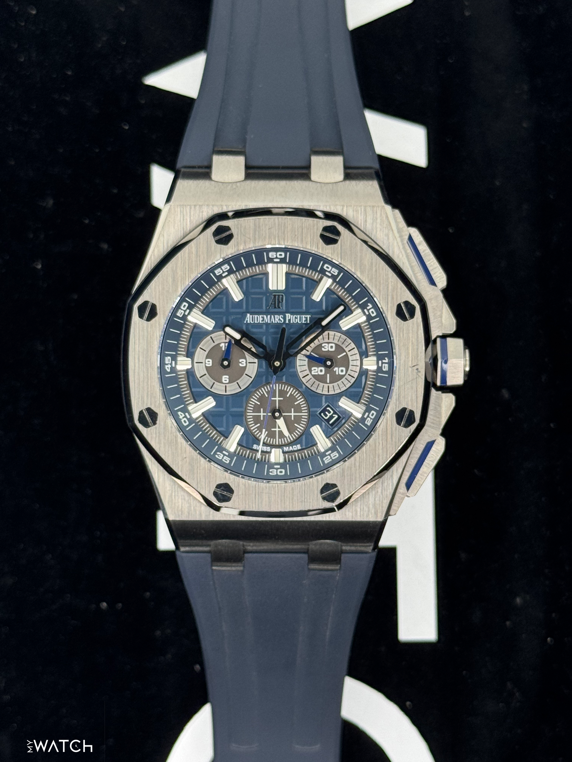 Audemars Piguet Royal Oak Offshore 42mm 26480TI Titanium Blue Dial - MyWatchLLC