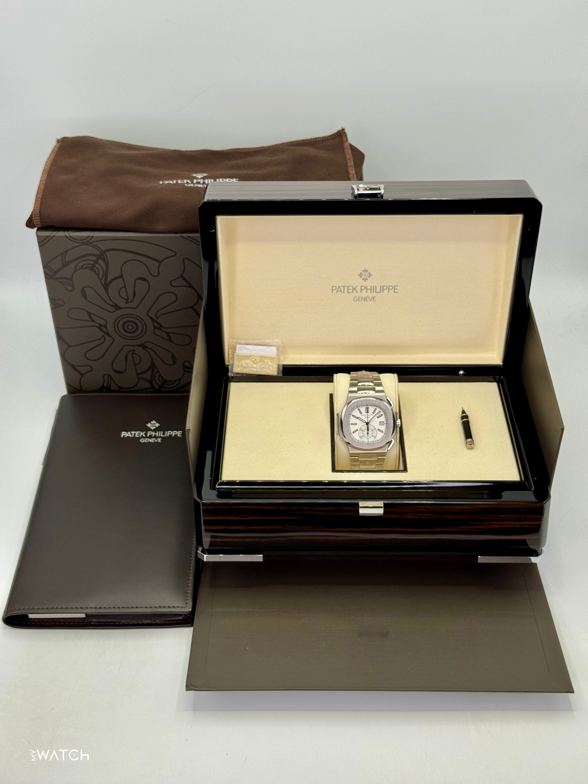 2014 Patek Philippe Nautilus Chrono 40.5mm 5980/1A Stainless Steel White Dial - MyWatchLLC