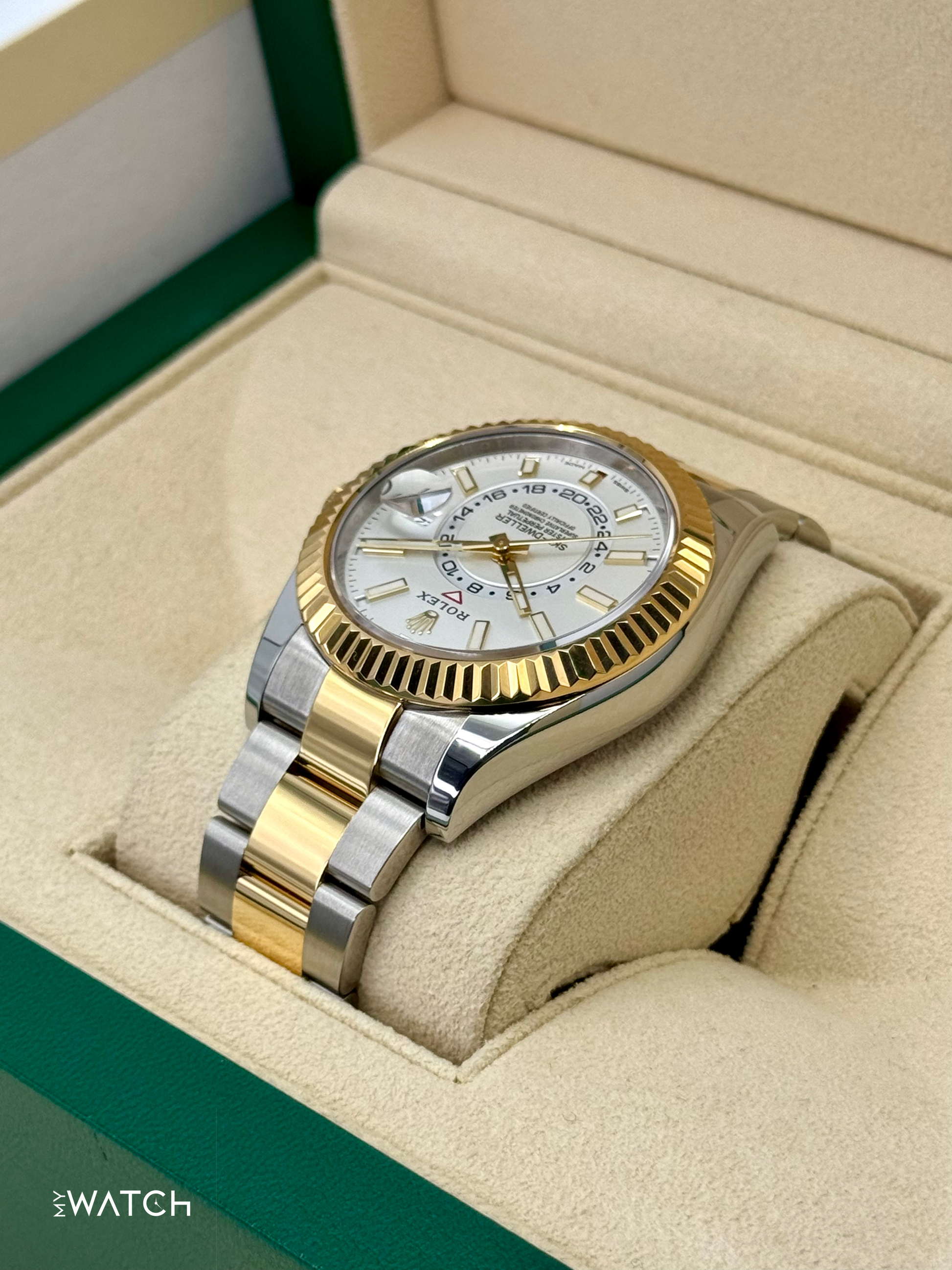 2022 Rolex Sky-Dweller 42mm 326933 Two-Tone Oyster White Dial - MyWatchLLC