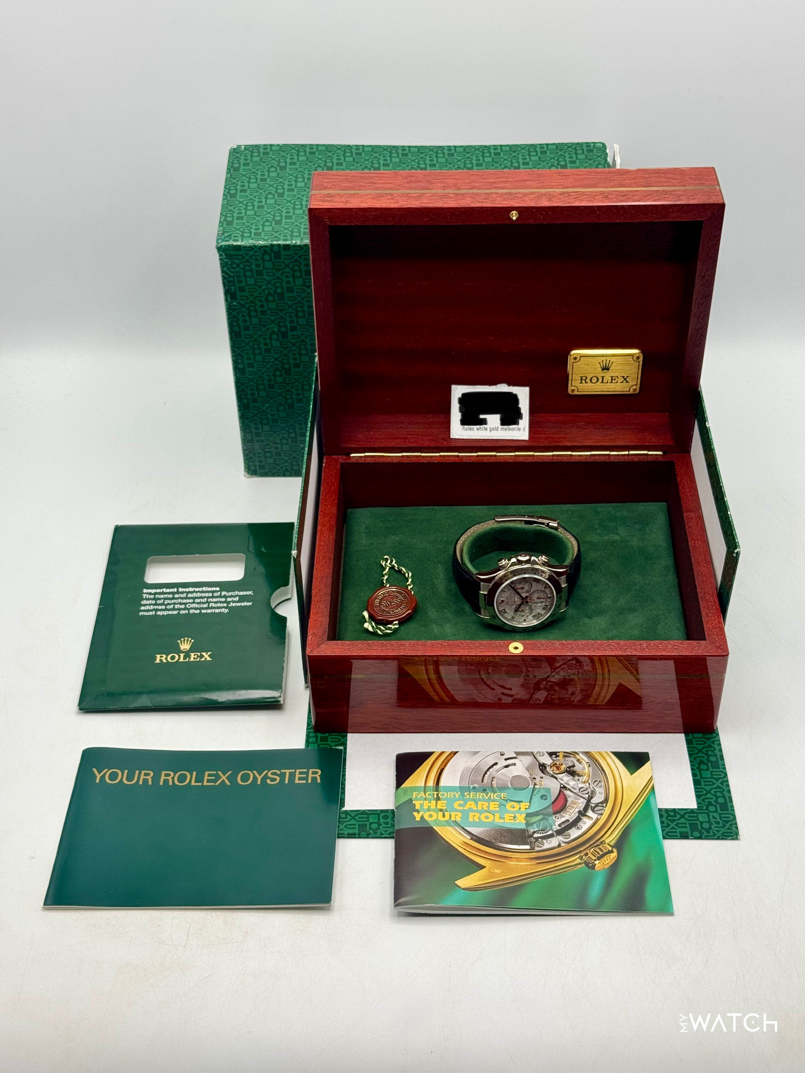 2002 Rolex Daytona 40mm 116519 White Gold Meteorite Dial - MyWatchLLC