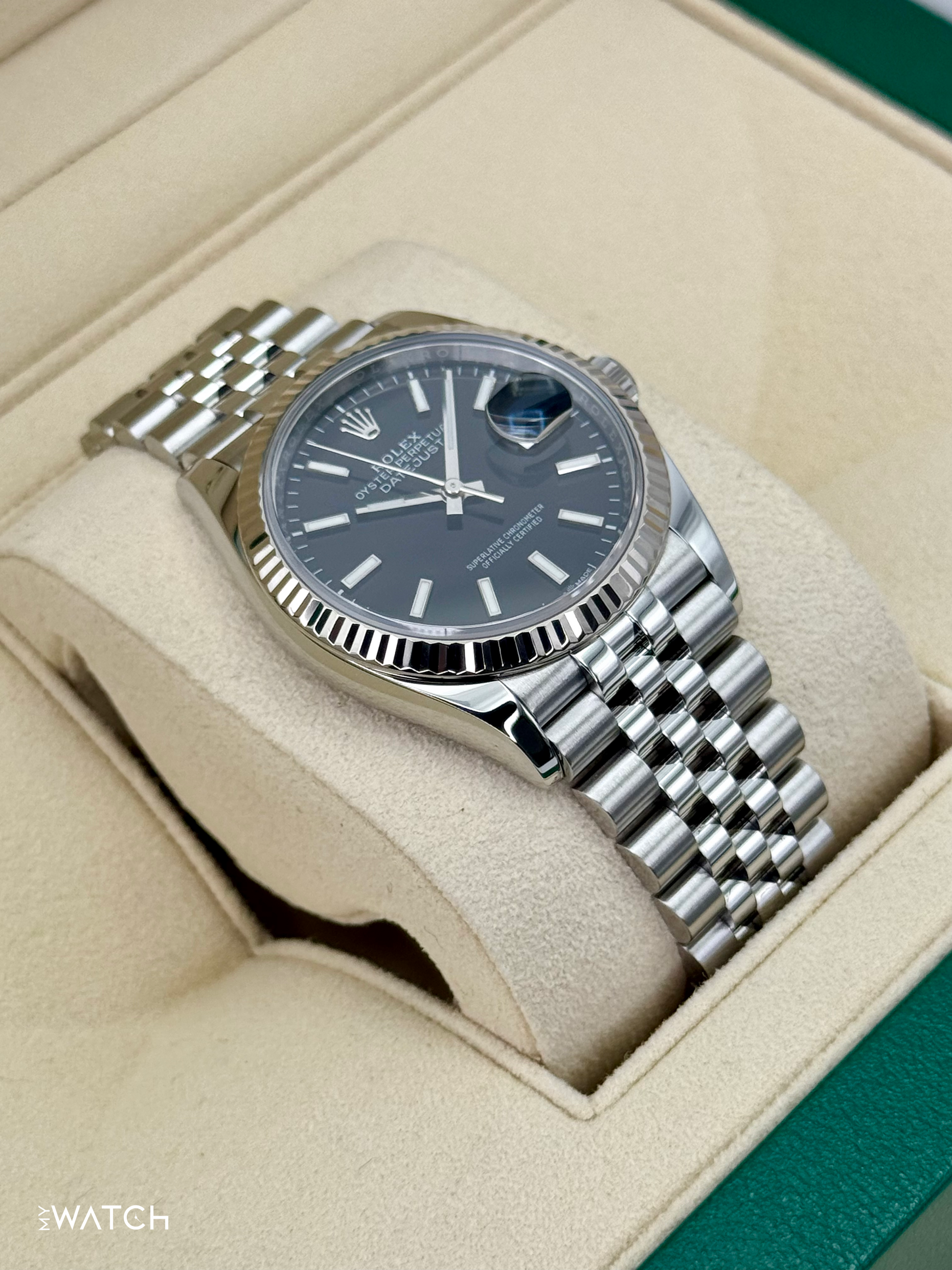 2024 Rolex Datejust 36mm 126234 Stainless Steel Jubilee Black Dial - MyWatchLLC