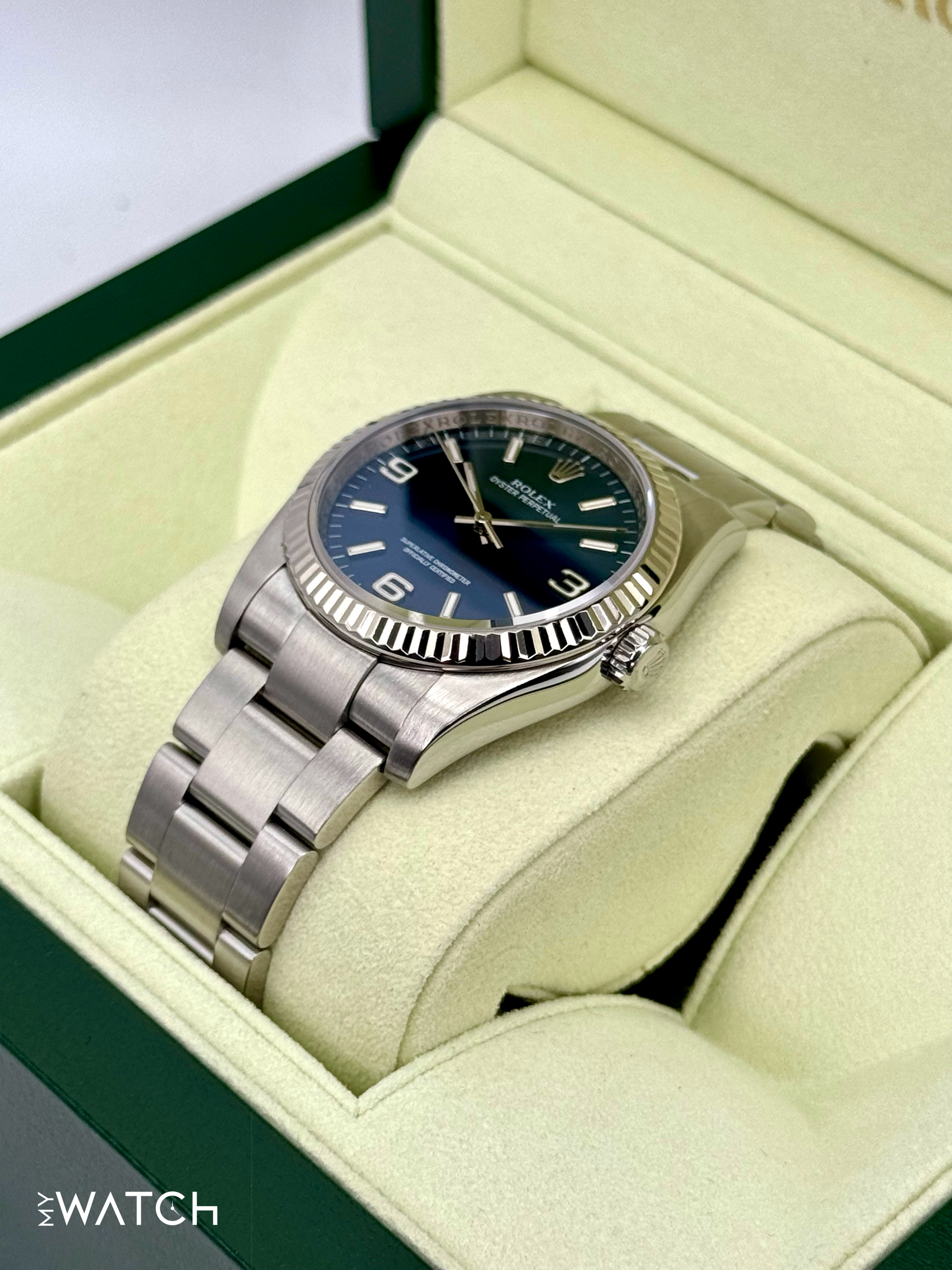 2008 Rolex Oyster Perpetual 36mm 116034 Blue Dial - MyWatchLLC