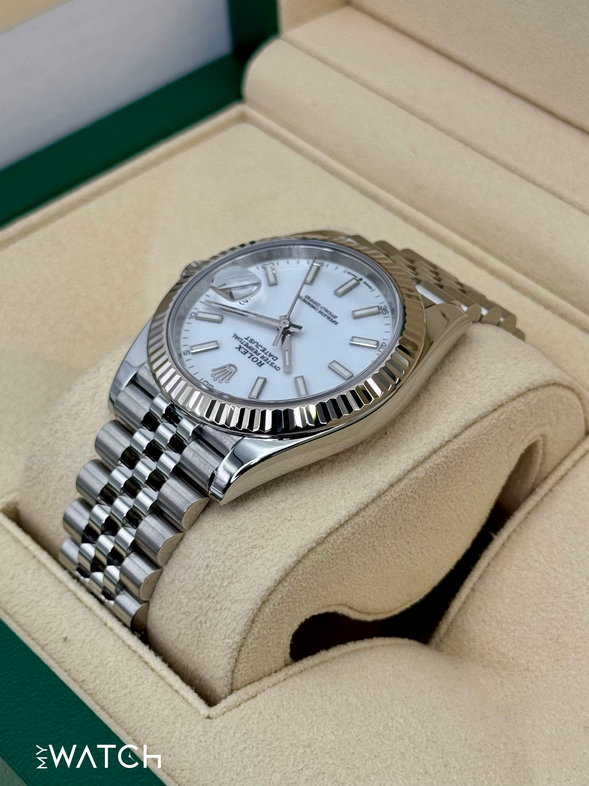 2022 Rolex Datejust 41mm 126334 Stainless Steel Jubilee White Dial - MyWatchLLC