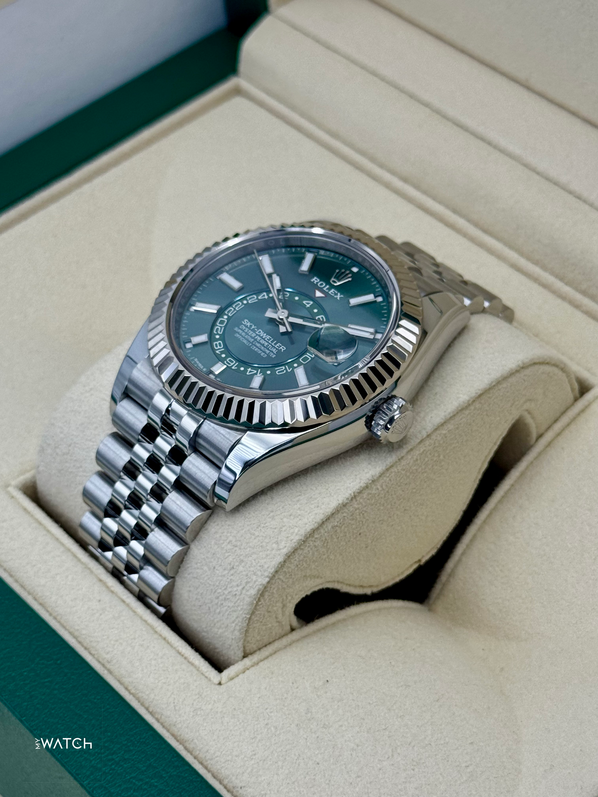 2025 Rolex Sky-Dweller 42mm 336934 Jubilee Green Dial - MyWatchLLC