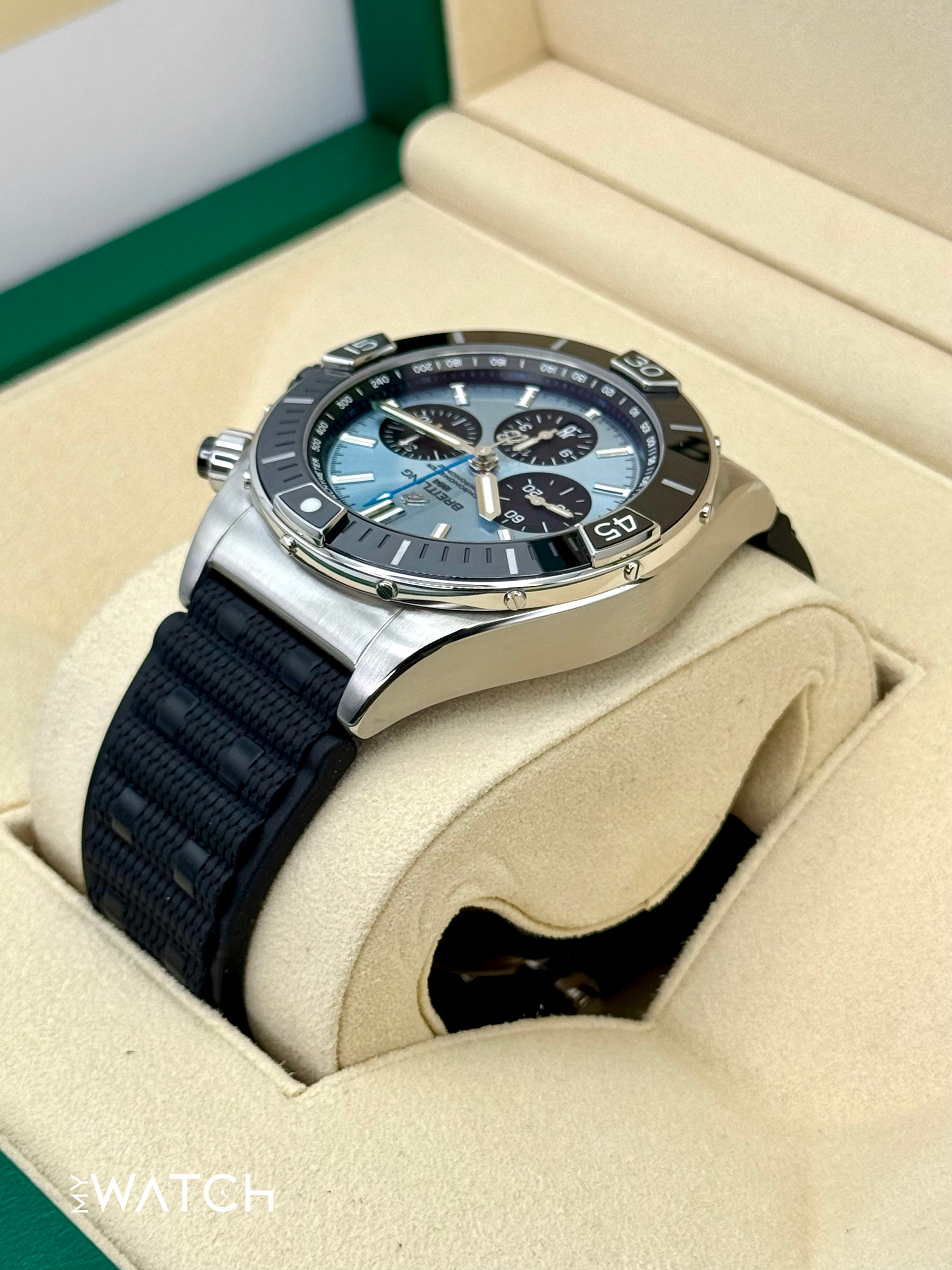 2024 Breitling Super Chronomat B01 44 PB01362 Stainless Steel Blue Dial - MyWatchLLC