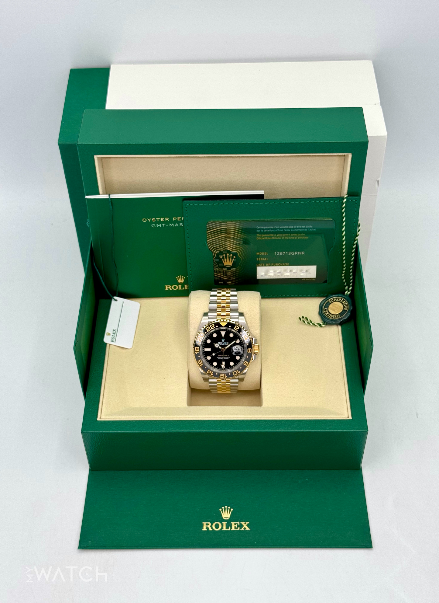2025 Rolex GMT-Master II 40mm 126713GRNR Two-Tone Jubilee