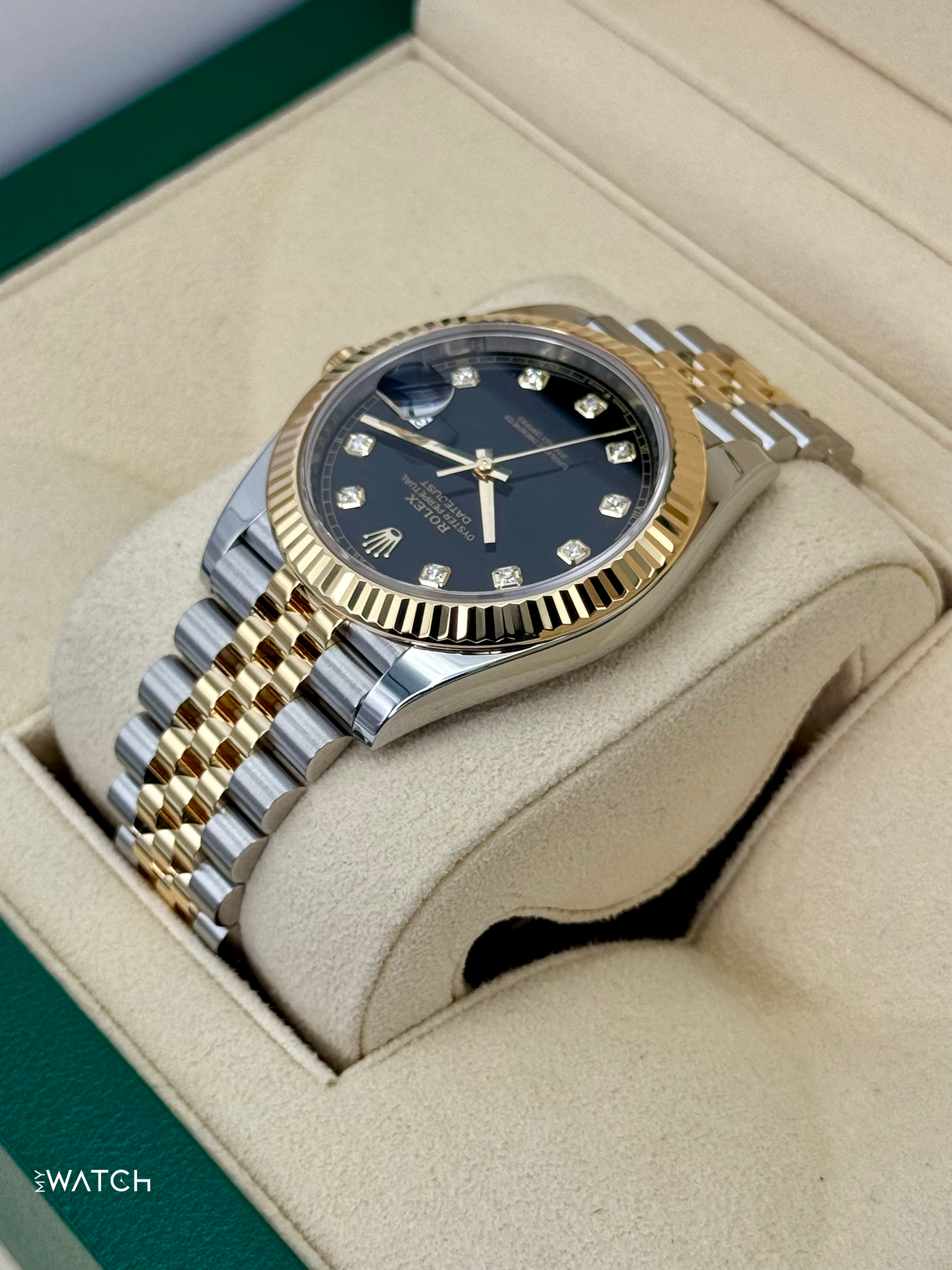 2024 Rolex Datejust 41mm 126333 Two-Tone Jubilee Black Diamond Dial - MyWatchLLC
