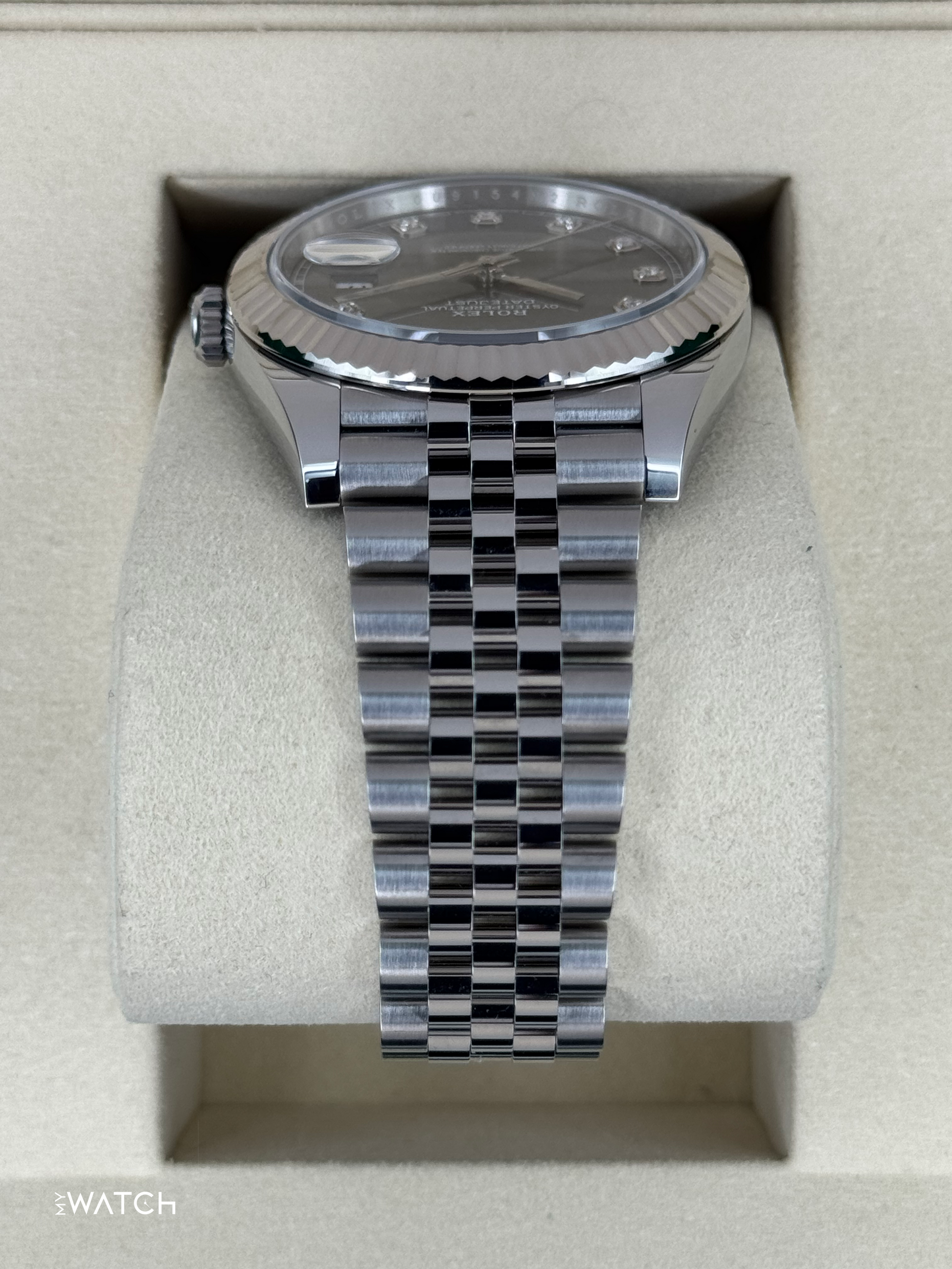 NEW 2025 Rolex Datejust 41mm 126334 Stainless Steel Jubilee Rhodium Diamond Dial - MyWatchLLC