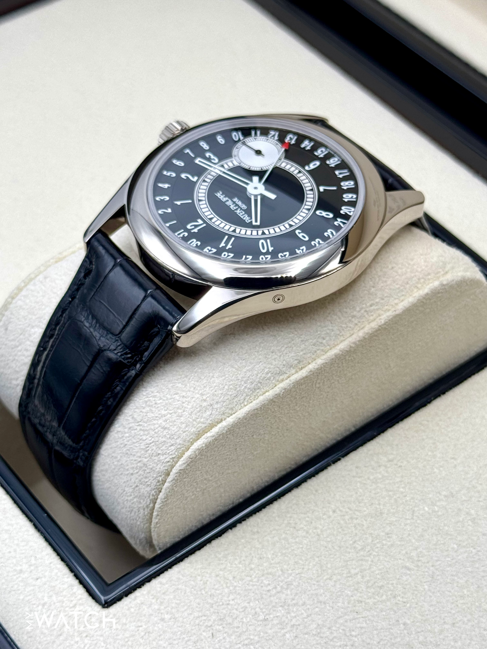 2019 Patek Philippe Calatrava 6006G White Gold Black Dial - MyWatchLLC
