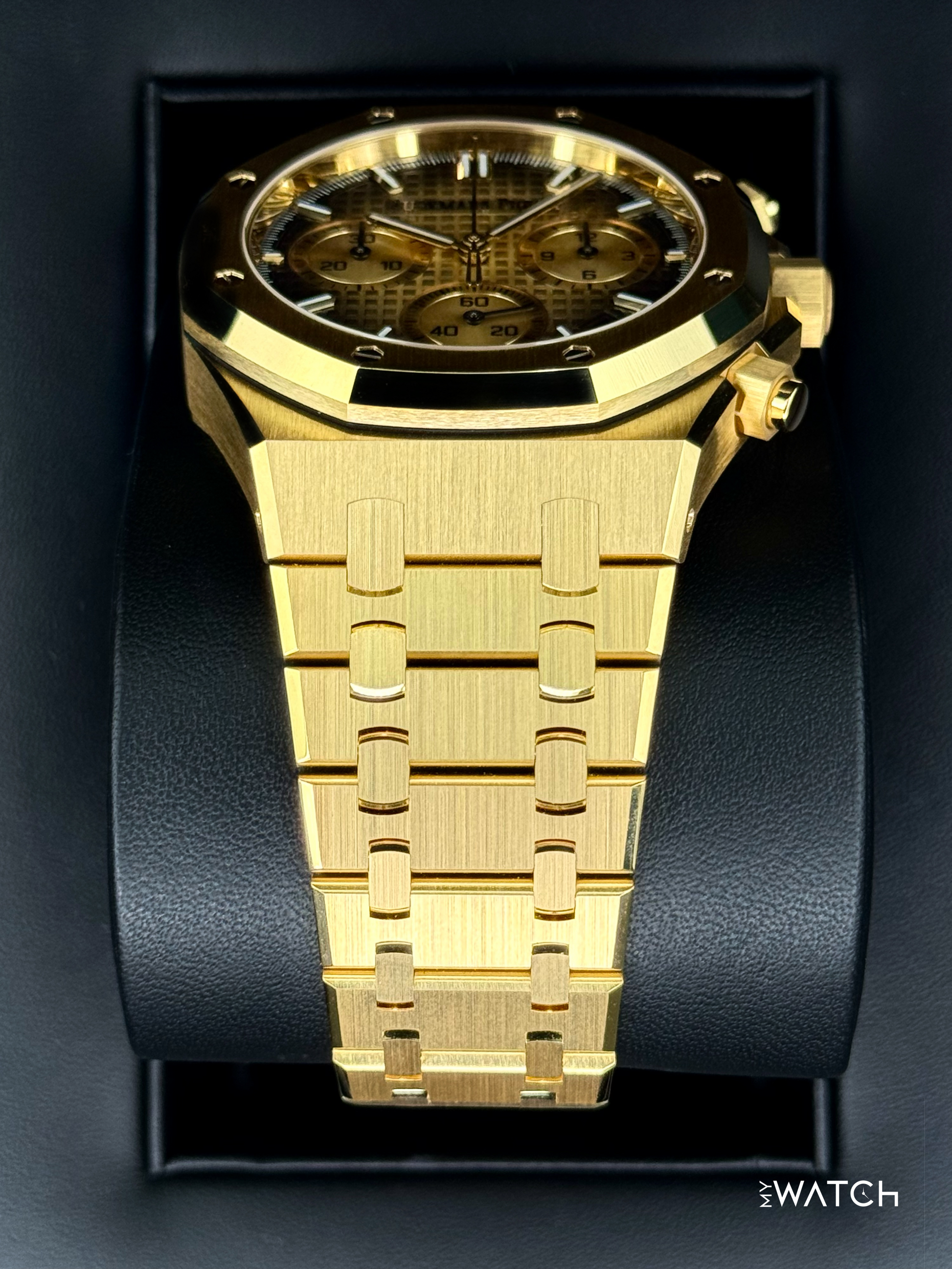 NEW 2025 Audemars Piguet Royal Oak Chronograph 41mm 26240BA Gold Dial - MyWatchLLC