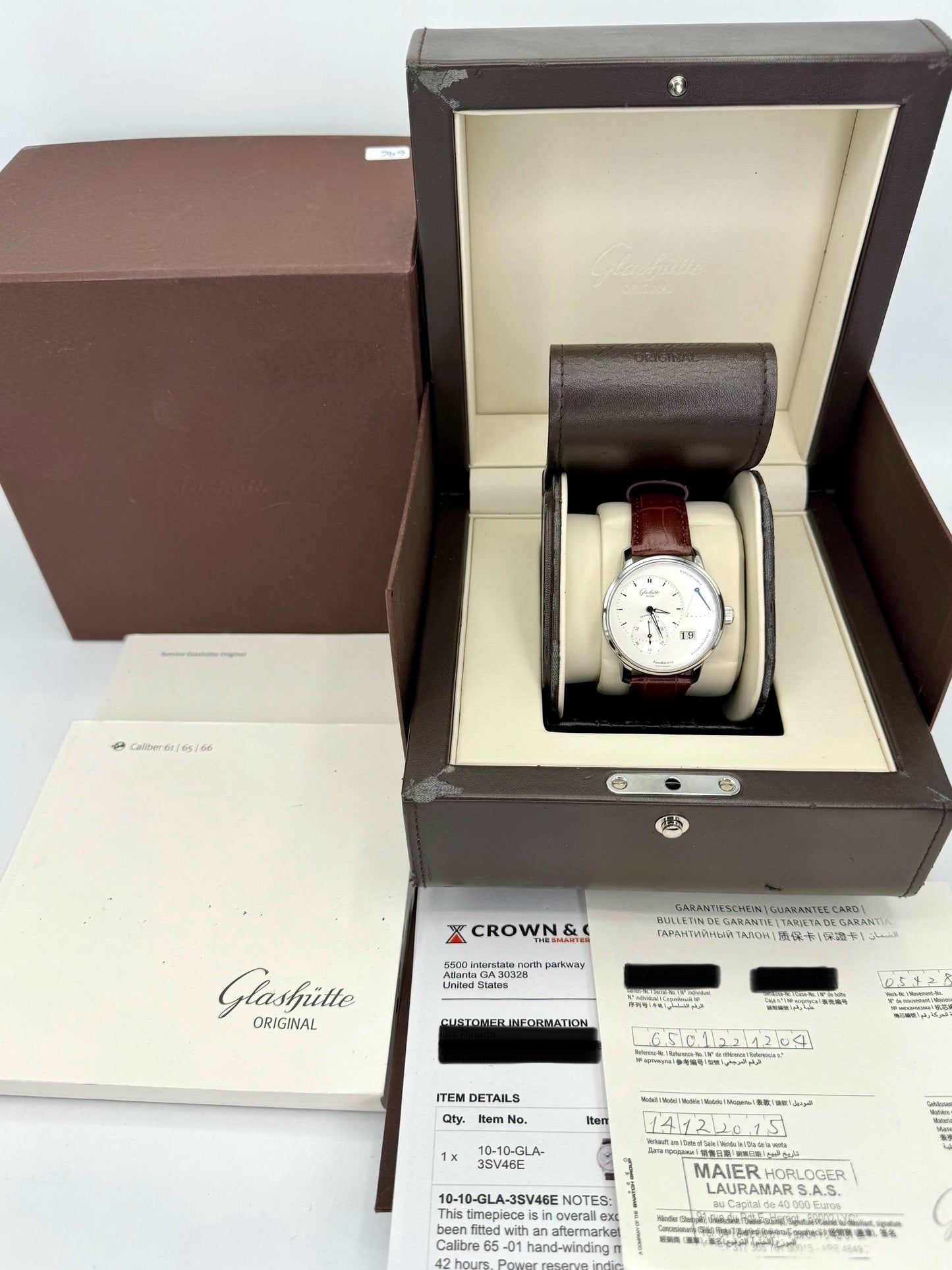 2015 Glashutte Original Panoreserve 40mm 1-65-01-22-12-04 Silver Dial - MyWatchLLC