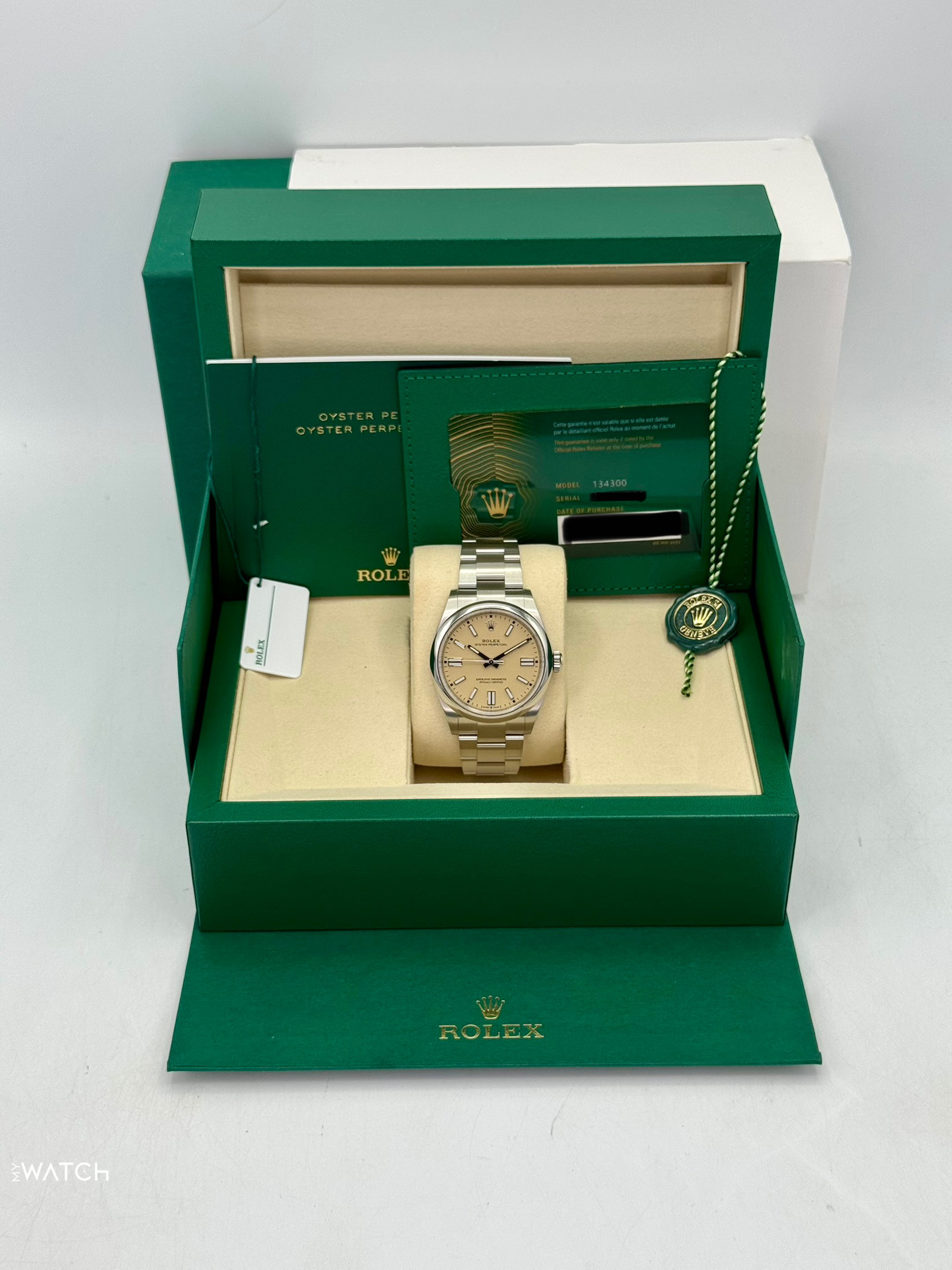 2025 Rolex Oyster Perpetual 41mm 134300 Beige Dial - MyWatchLLC