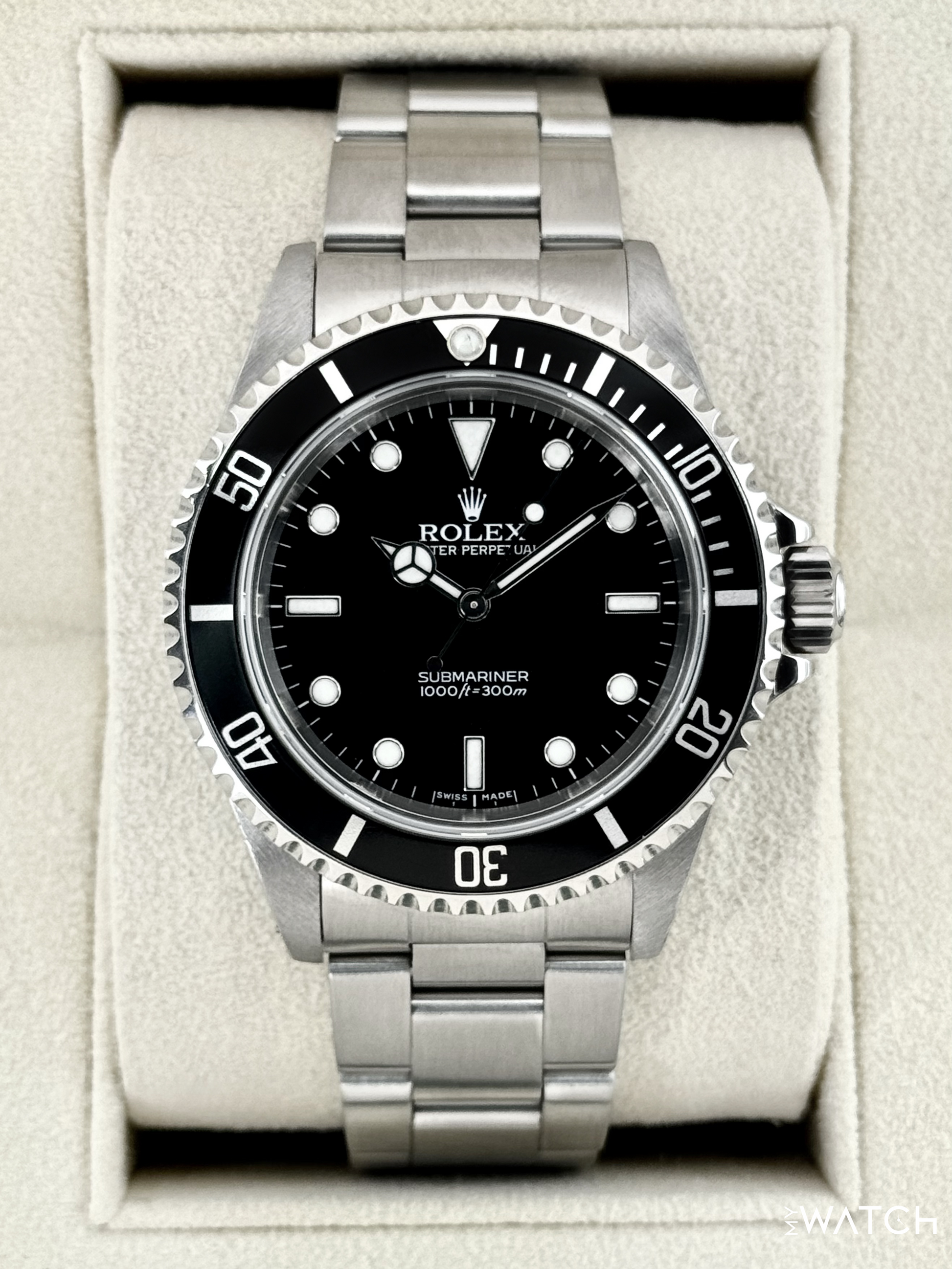 2004 Rolex Submariner 40mm 14060M Stainless Steel Two-Liner Black Dial - MyWatchLLC