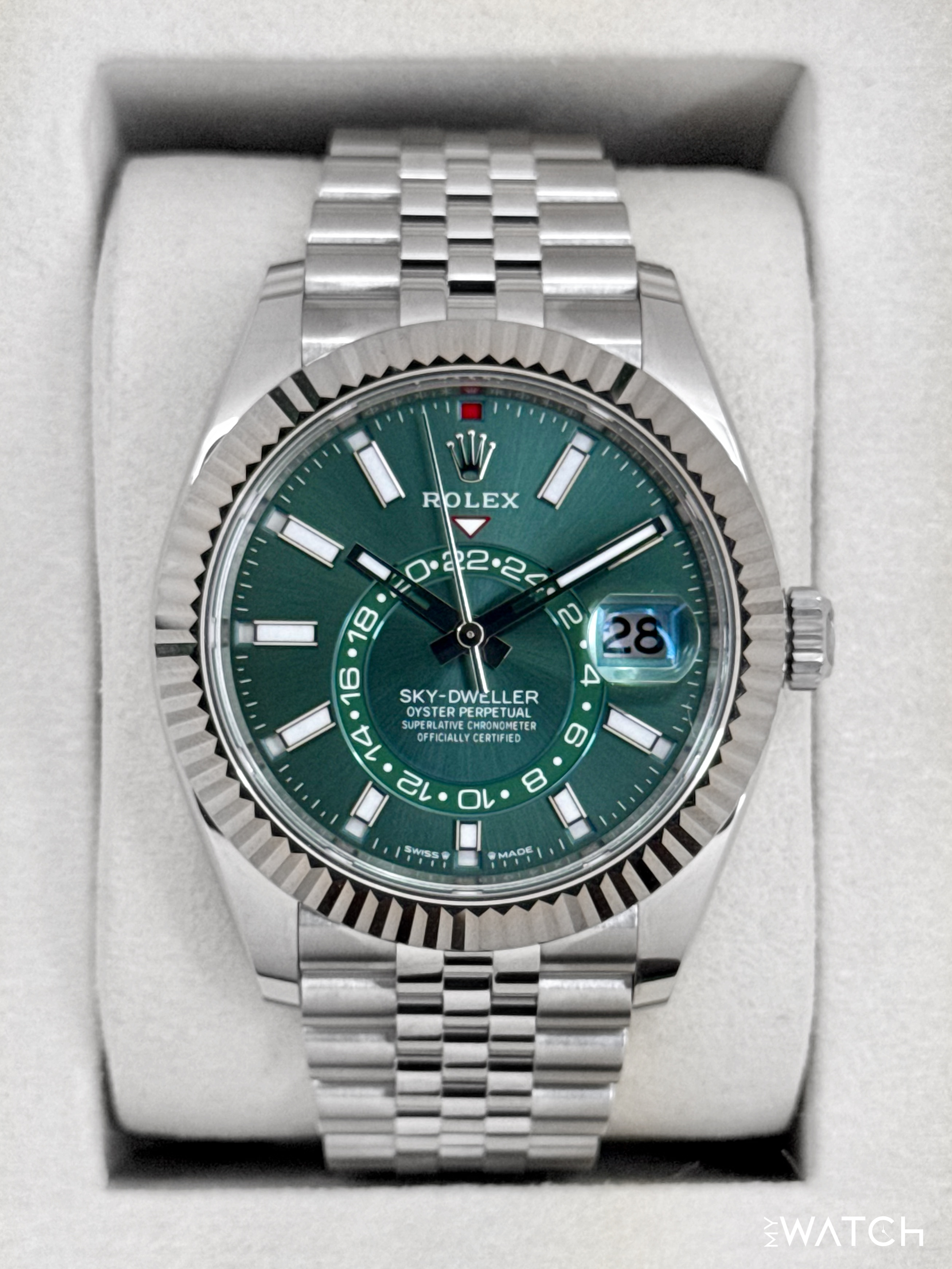 NEW 2026 Rolex Sky-Dweller 42mm 336934 Jubilee Green Dial (STICKERED)