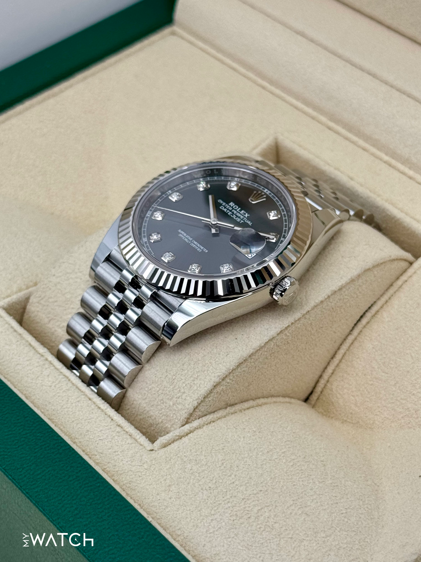 2024 Rolex Datejust 41mm 126334 Stainless Steel Jubilee Rhodium Diamond Dial