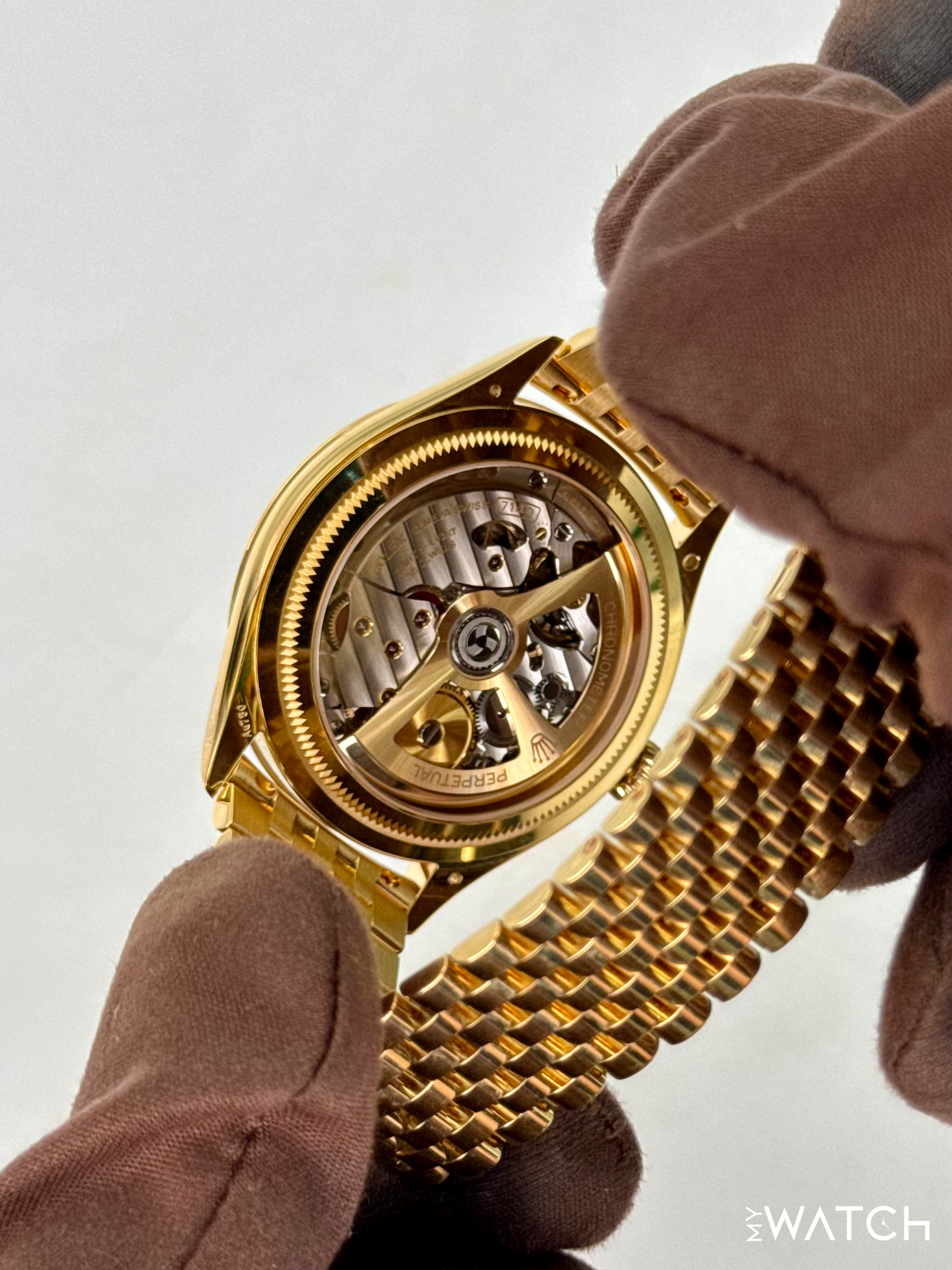 NEW 2025 Rolex 1908 39mm 52508 Yellow Gold Settimo Bracelet Black Dial - MyWatchLLC