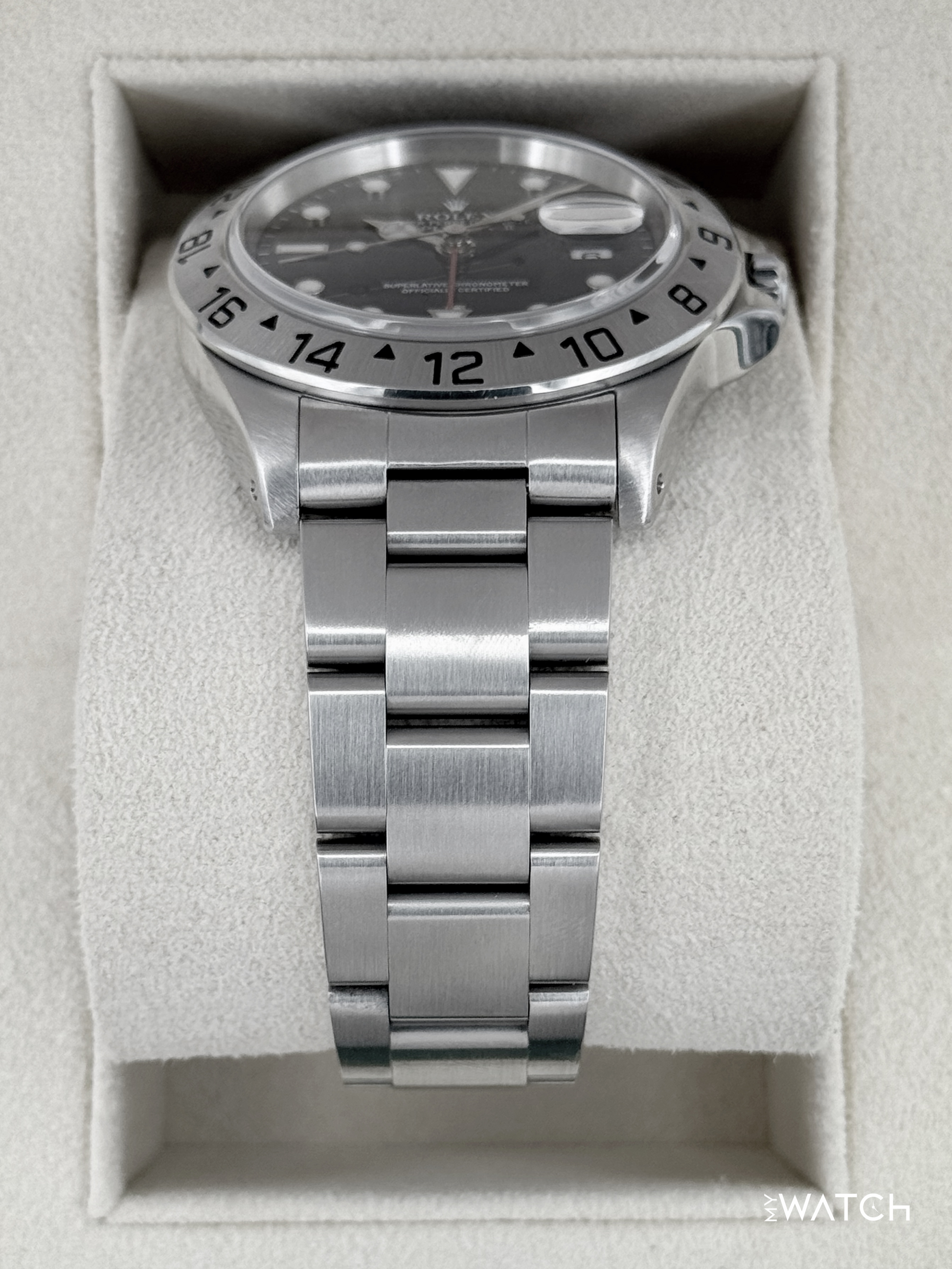 2002 Rolex Explorer II 40mm 16570 Stainless Steel Black Dial - MyWatchLLC