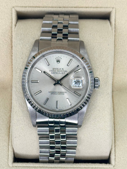 1991 Rolex Datejust 36mm 16234 Stainless Steel Jubilee Silver Dial - MyWatchLLC